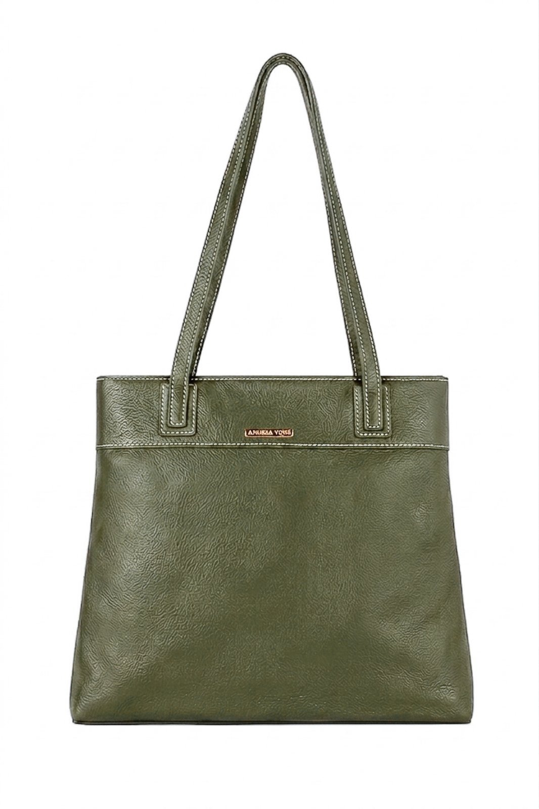 Bolsa de couro liso Abigail - Verde