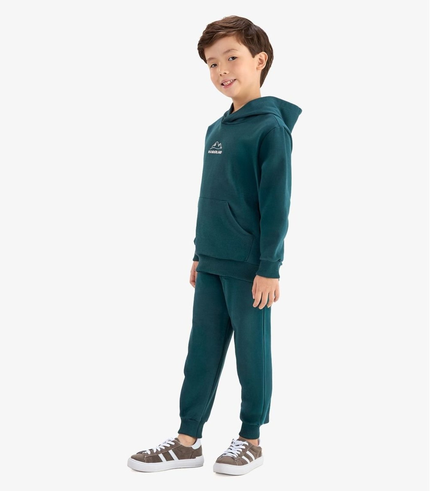 Infantil - Conjunto Blusão de Capuz e Calça Moletom Rovi Verde