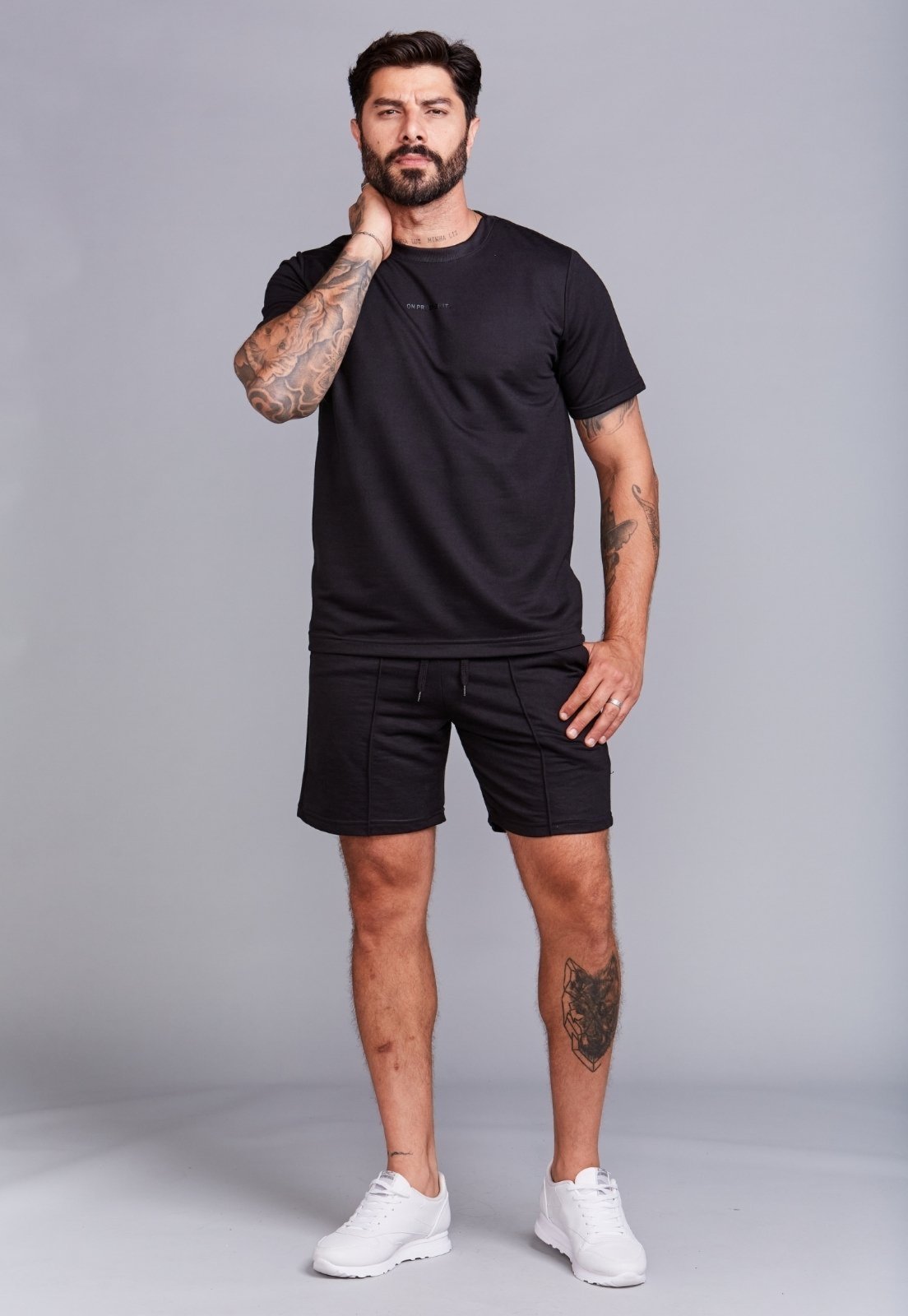 Conjunto Moletinho Camiseta + Shorts Masculino Daze Modas Preto