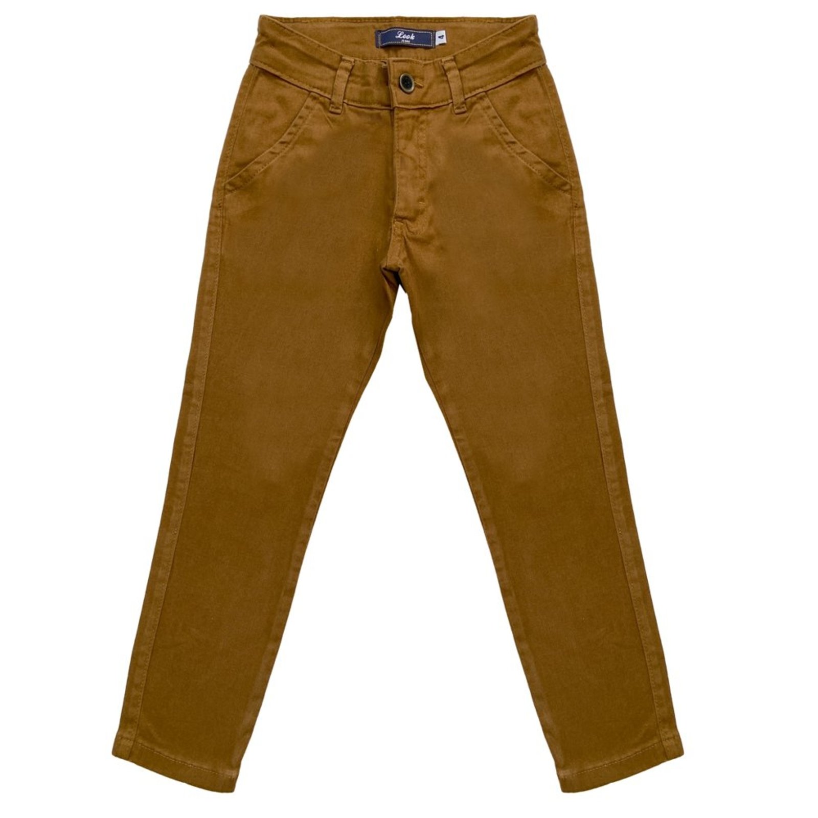 Infantil - Calça Juvenil Look Jeans Alfaiataria Caramelo