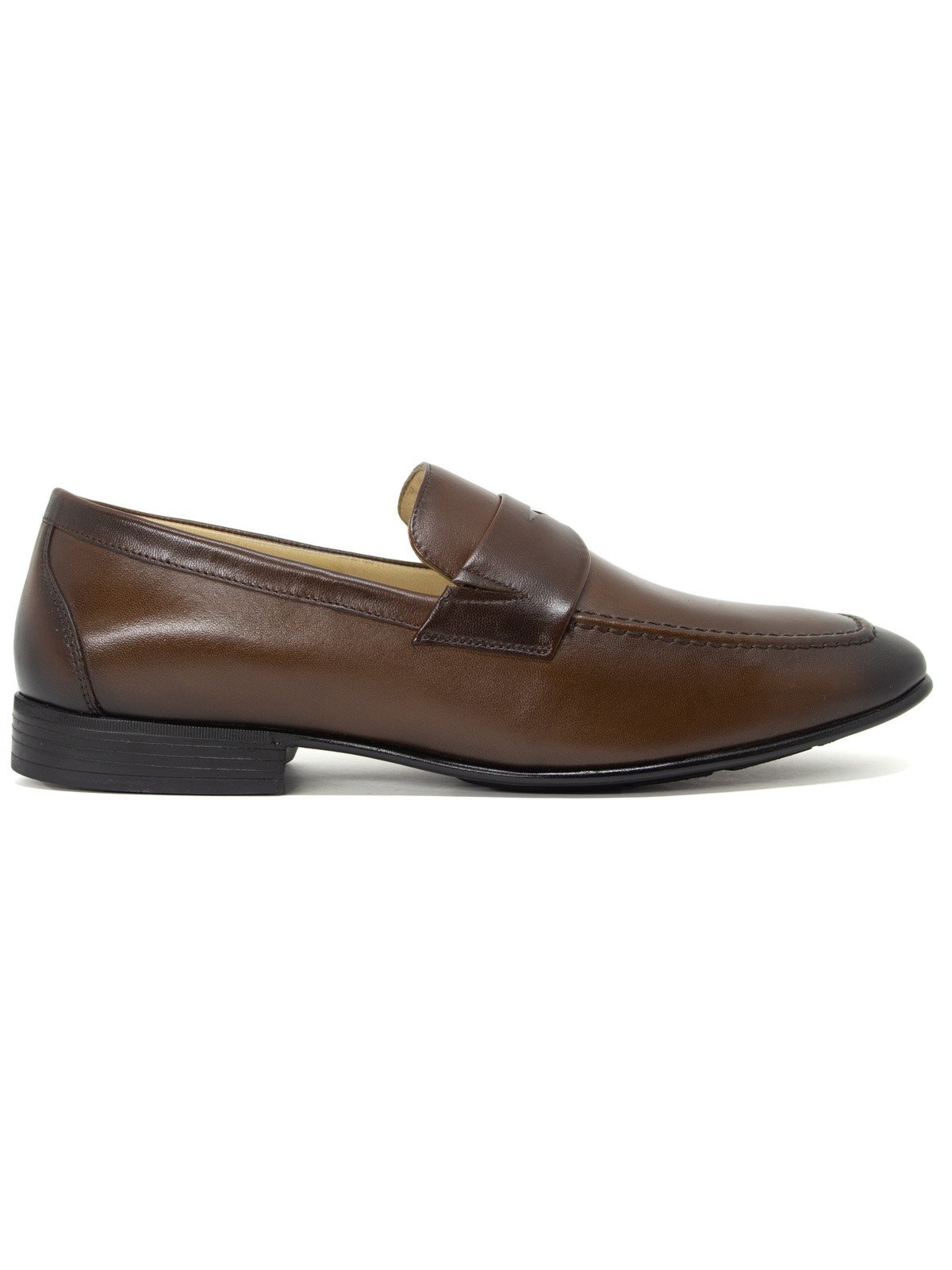 Sapato Social Jota Pe AirBag Loafer Couro Conforto Dark Brown