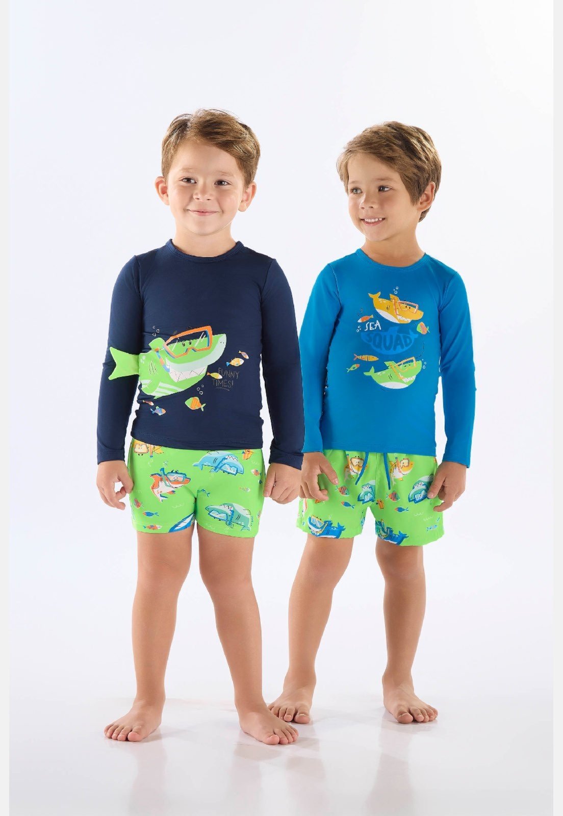 Vista 2 Infantil - Conjunto de Praia FPS+50 Up Baby azul Up Baby azul
