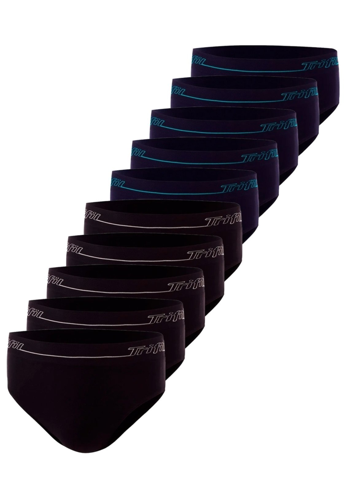 Kit com 10 Cuecas Slip Trifil 0543 Preto