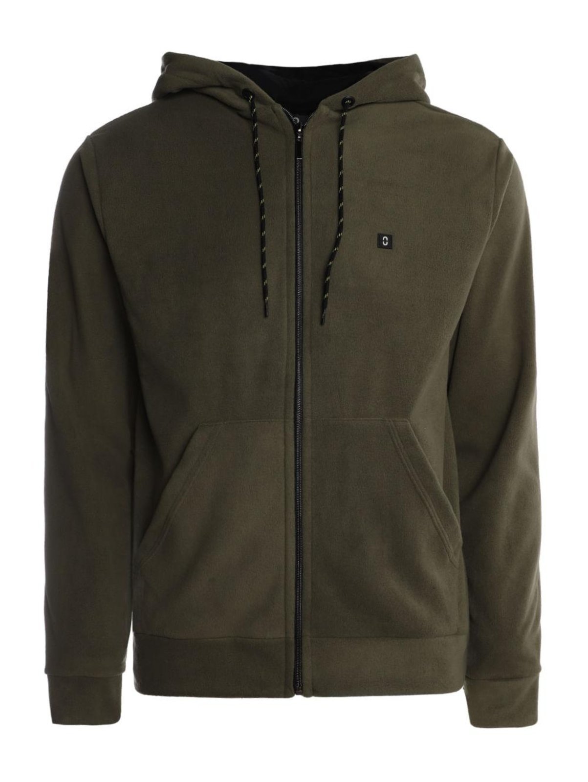 Jaqueta Fleece com Capuz Masculina VERDE