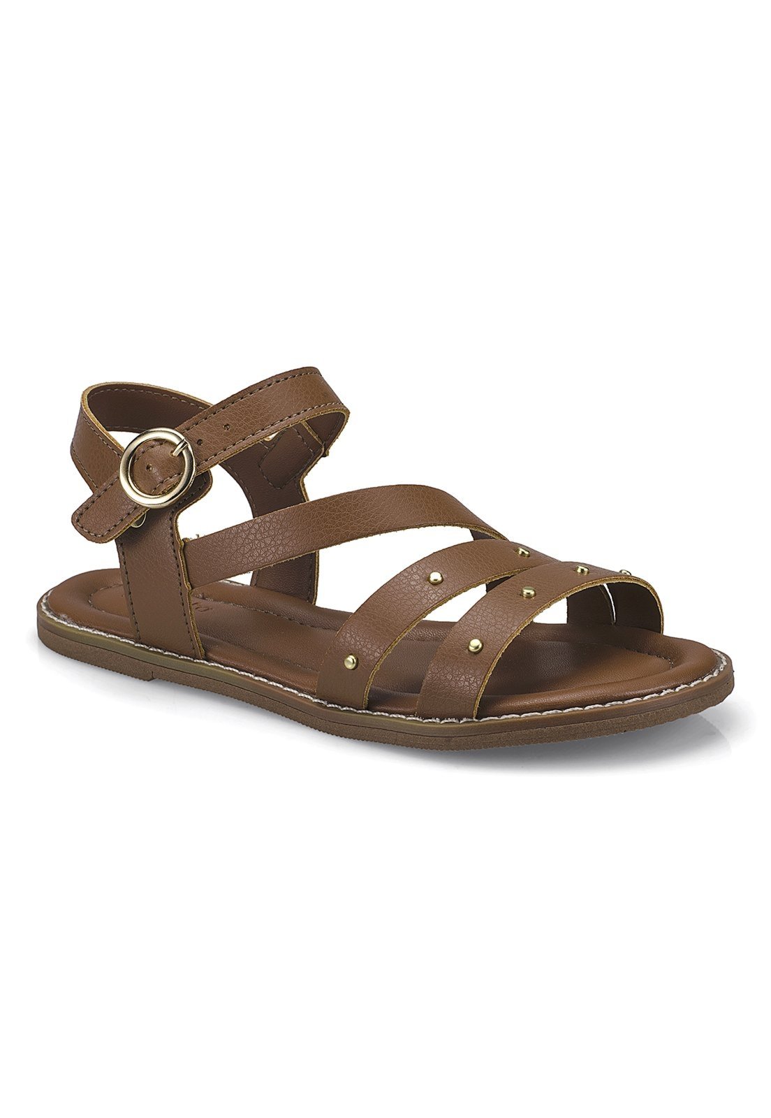 Infantil - Sandália Feminina Pequito Rasteira Casual Comfort Marrom 8020