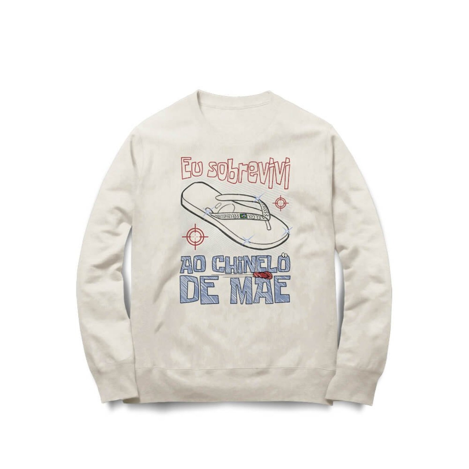 Moletom Chinelo De Mãe - Off White - Casual - Studio Geek