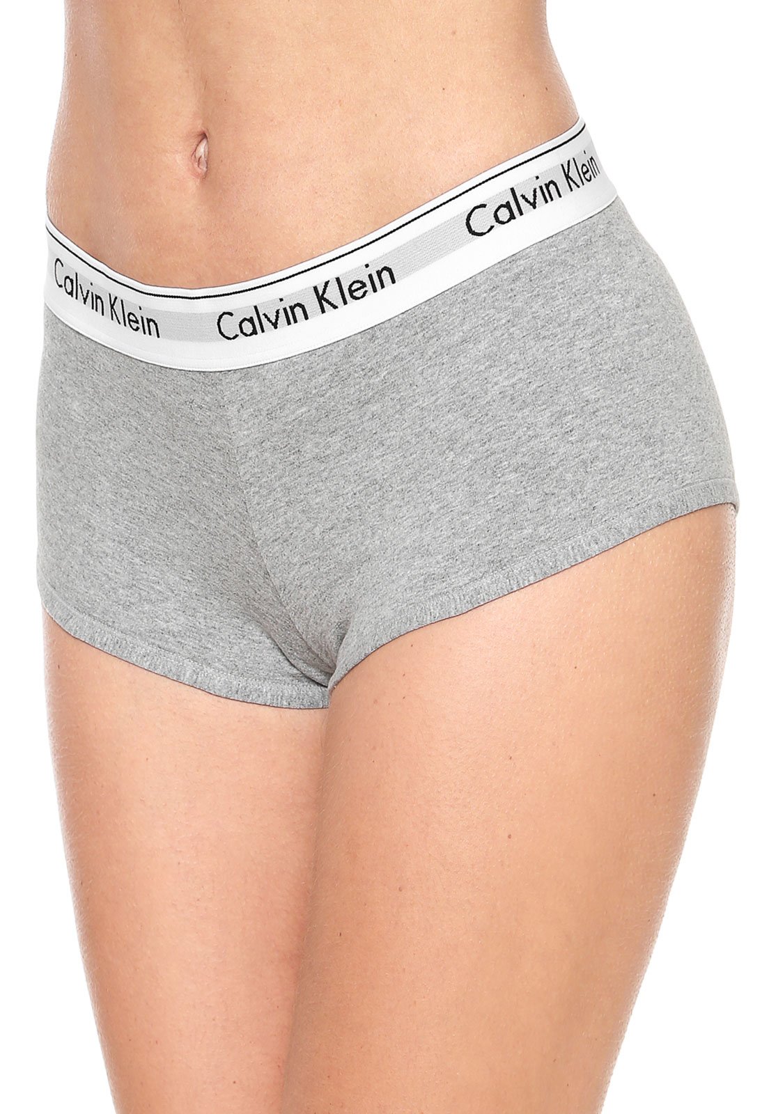 Vista 2 Calcinha Calvin Klein Underwear Boxer Logo cinza Calvin Klein Underwear cinza