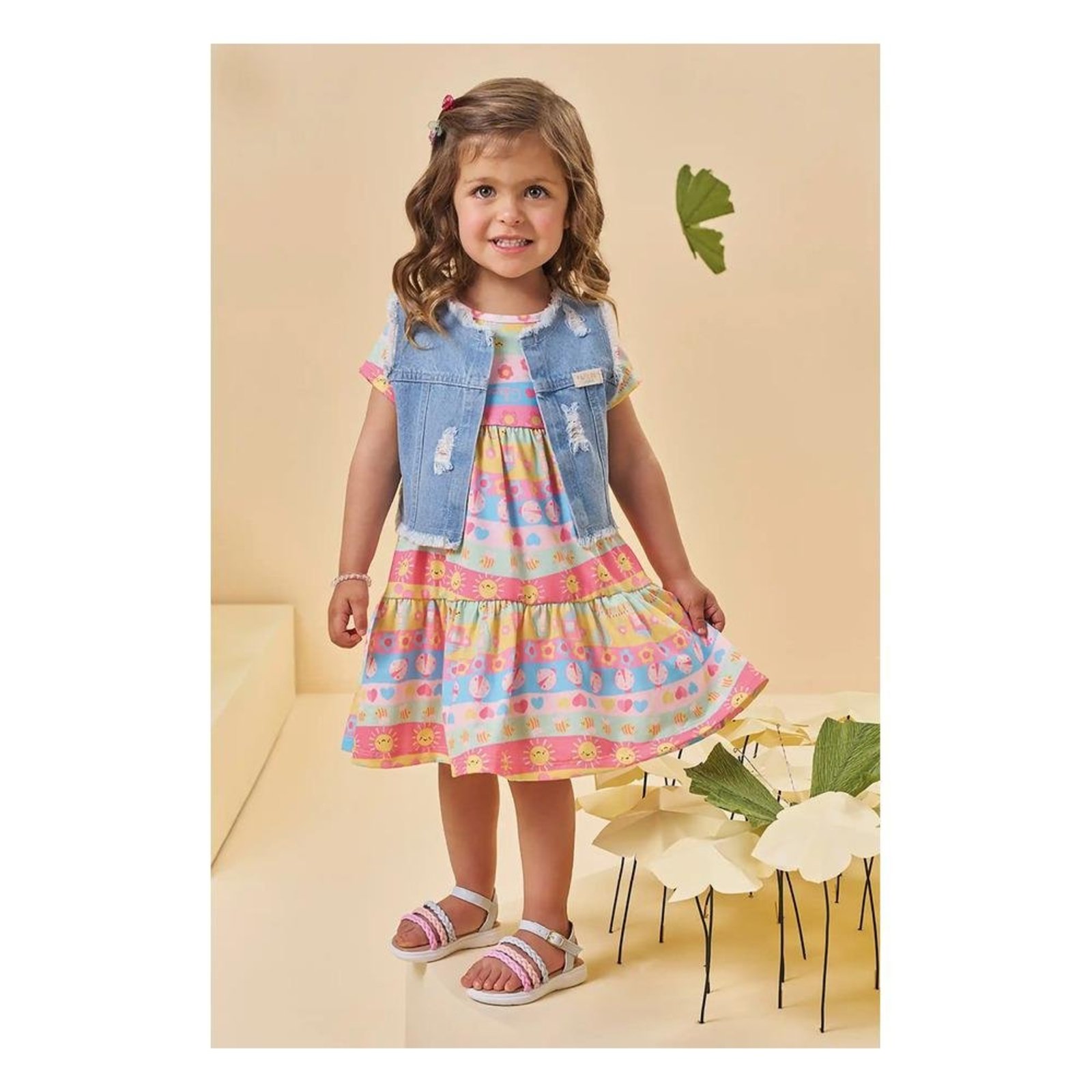 Infantil - Vestido Colorido Estampado KUKIE 1 Unico