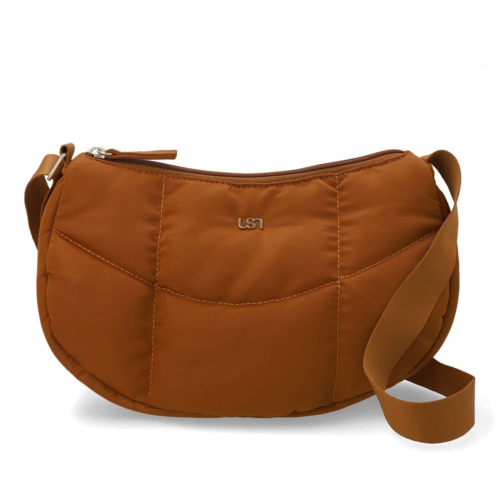Bolsa Tiracolo Nylon Marrom Matelassê