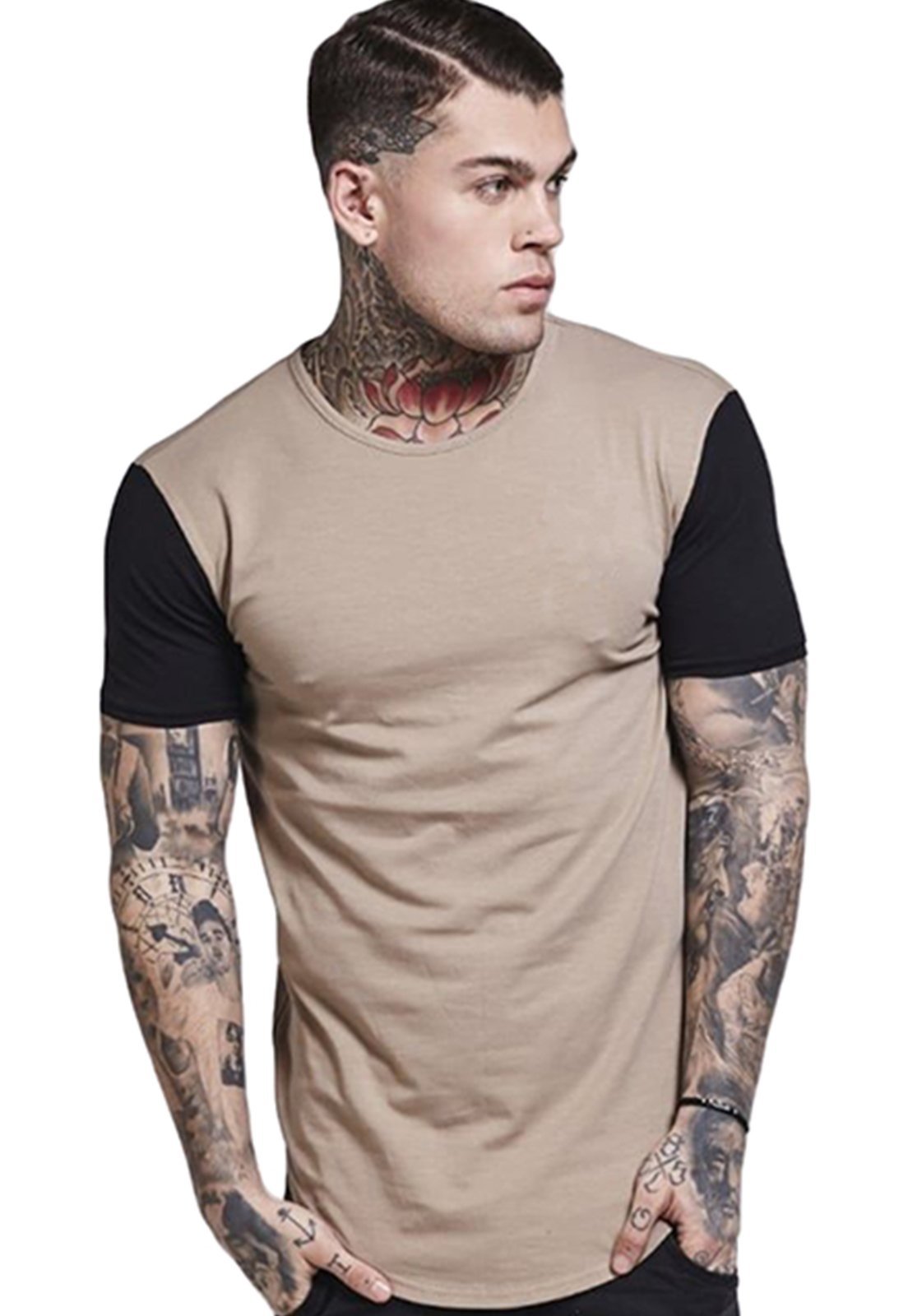 Camiseta longline com zíper lateral Stecchi