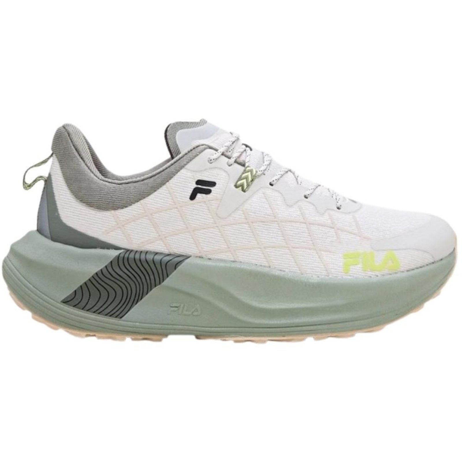 Tênis Fila Racer Skytrail Masculino - Bege Claro/oliva/verde Limão