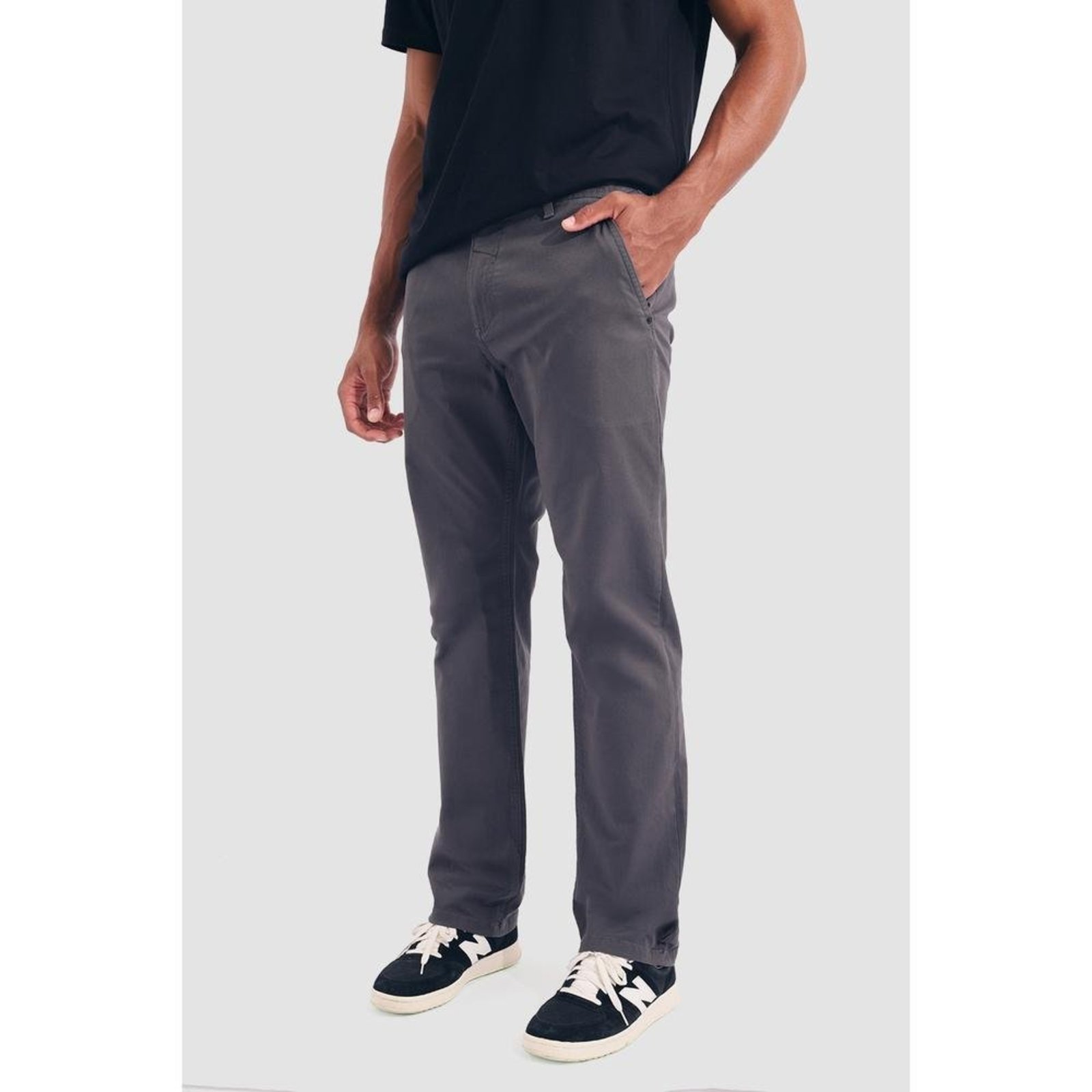 Calça Sarja Chino Cinza Stone