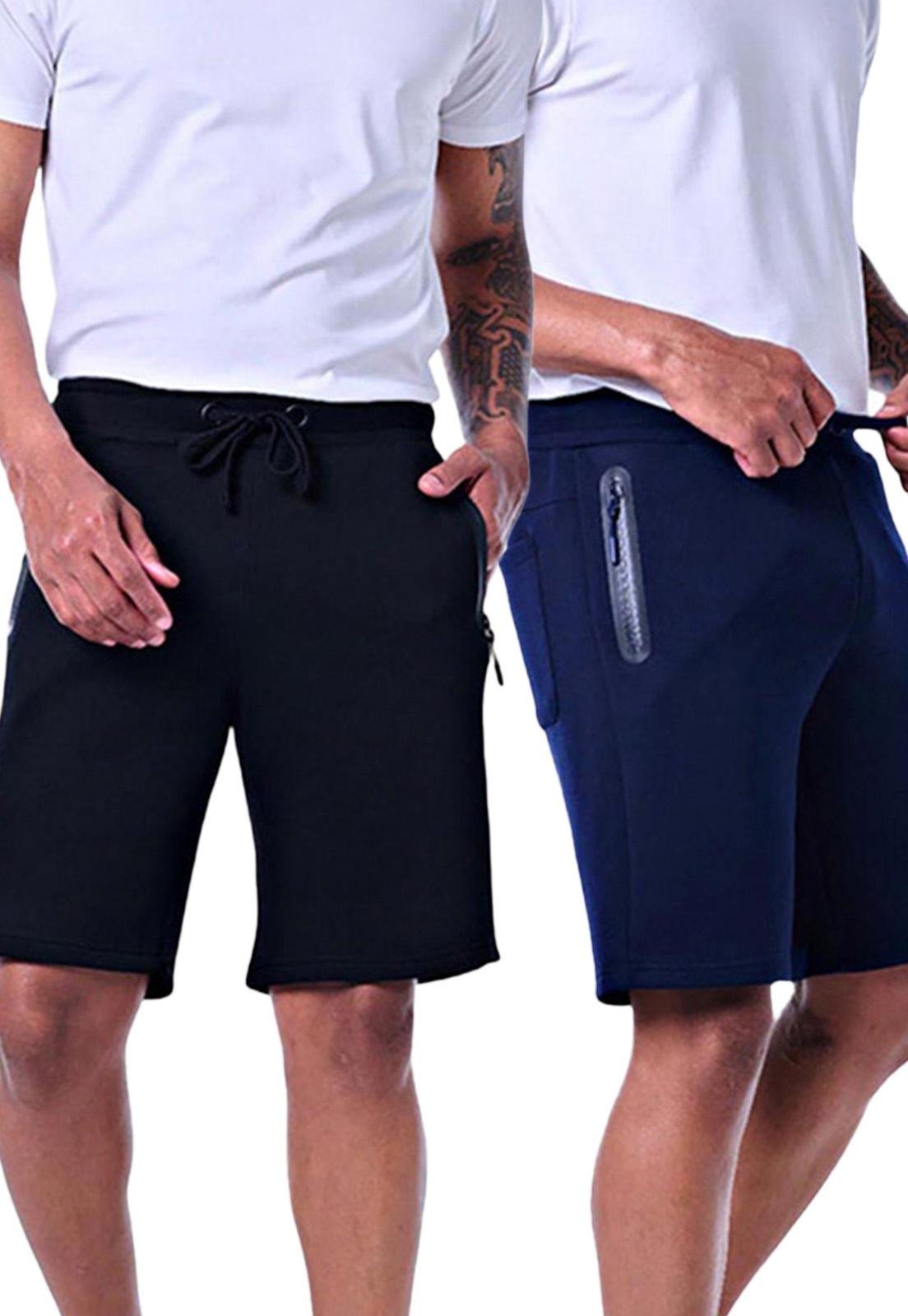 Kit 2 Bermudas Moletom Masculinas Azul