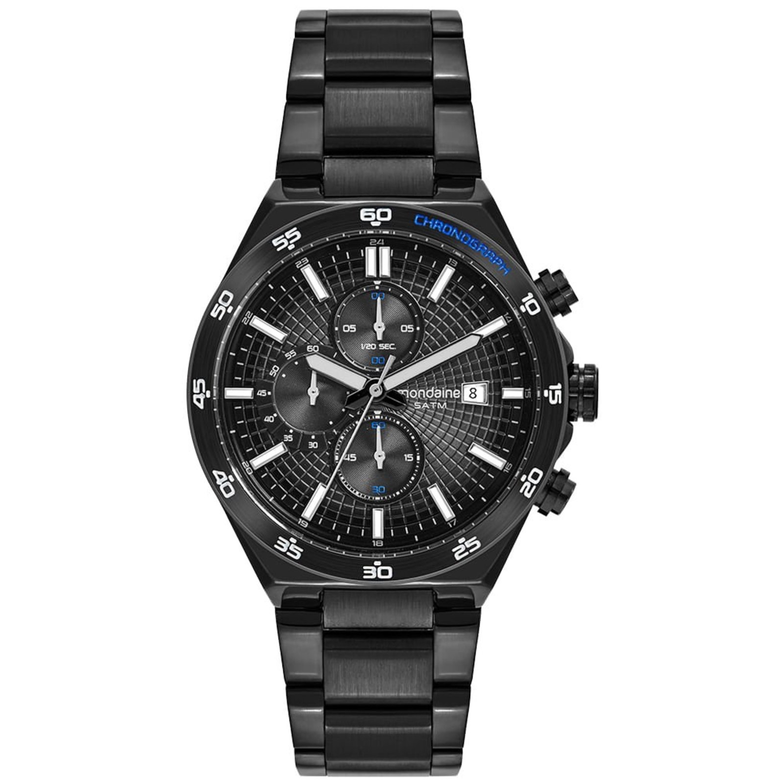 Relógio Mondaine Masculino Cronógrafo Black Aço Mondaine