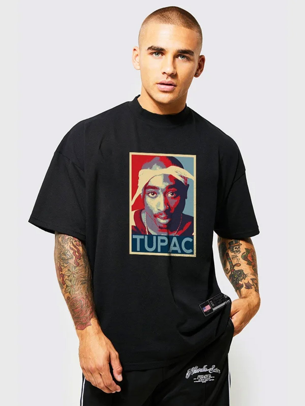 Camiseta Oversized Streetwear Black 2Pac II