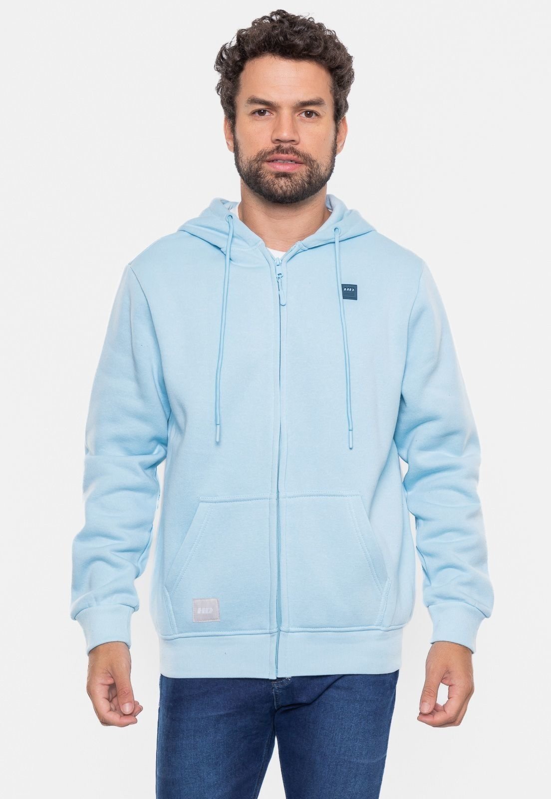 Moletom HD Canguru Aberto Azul