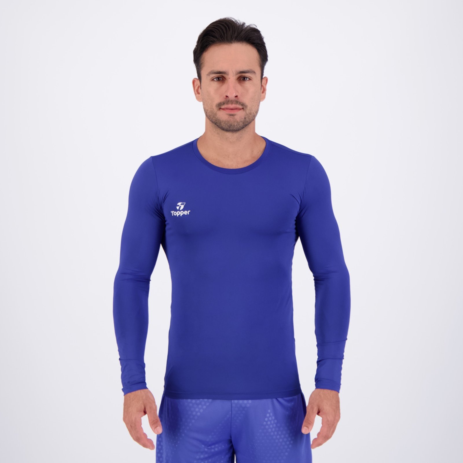 Vista 2 Camisa Térmica Topper Classic New Manga Longa azul Topper azul