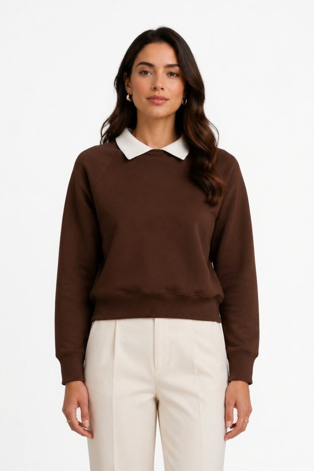 Suéter D Bell Outlet Fashion Liso Marrom