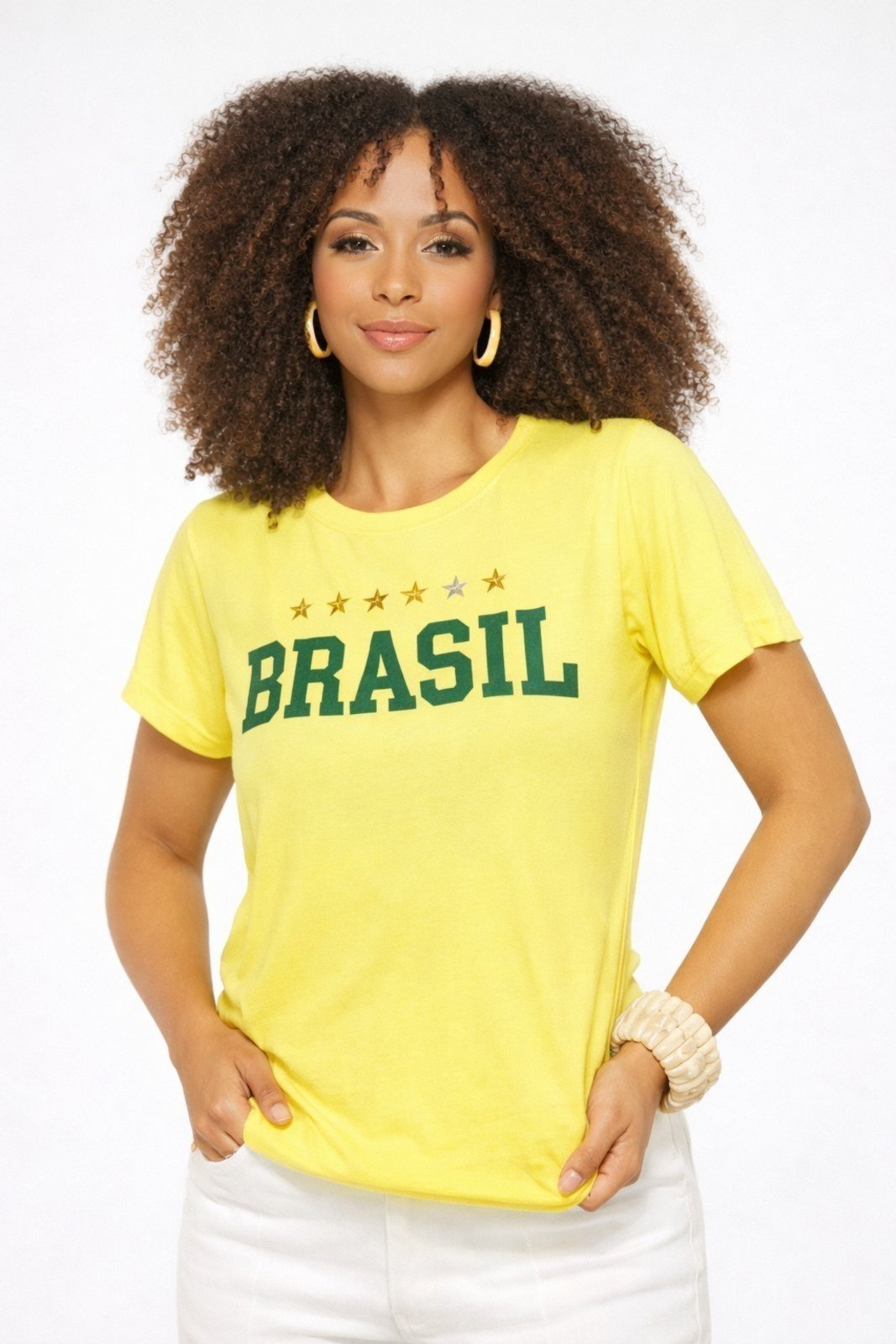 T-shirt D Bell Outlet Fashion Seleção Brasileira Amarelo