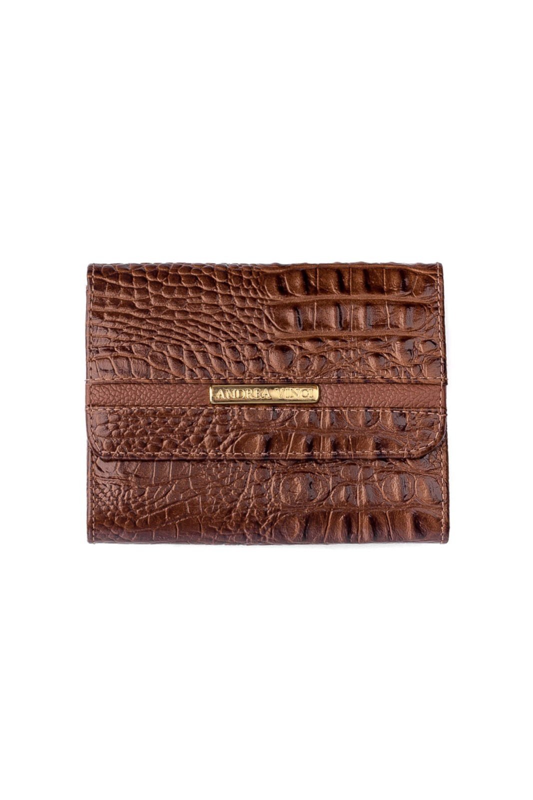 Vista 2 Carteira Andrea Vinci Feminina De Couro Croco Jade 10,5x13cm - Whisky azul Andrea Vinci azul