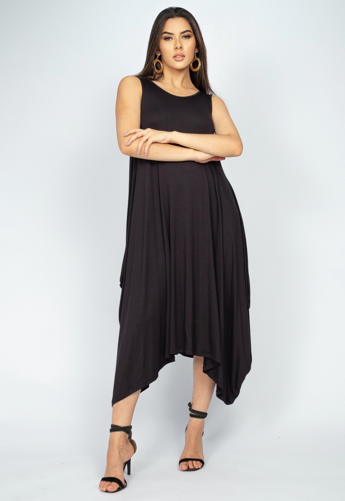 Vista 3 Vestido Saruel Regata Amazonia Vital Malha Amazonia Vital preto