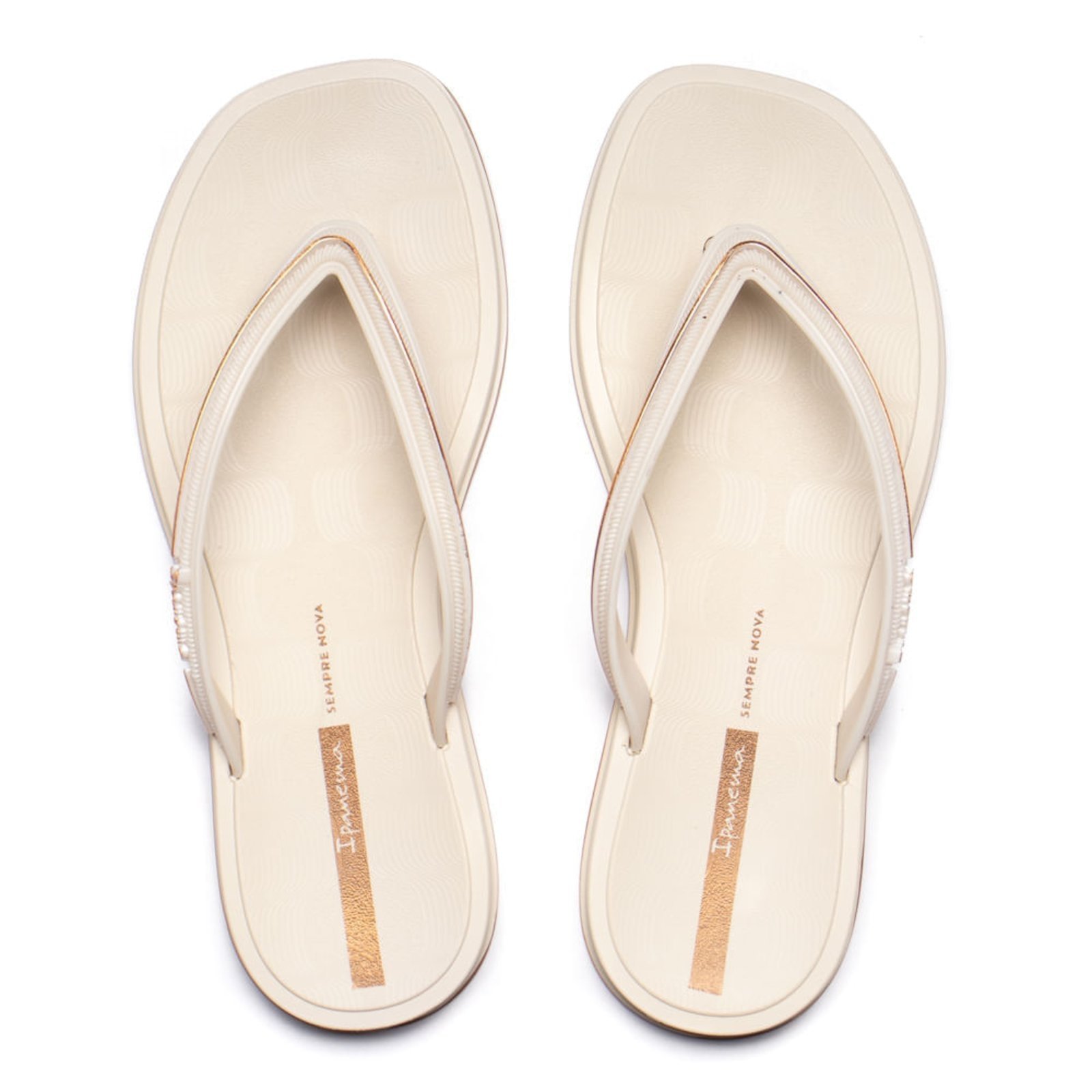 Infantil – Chinelo Feminino Ipanema Glow Metalizado Bege/Dourado