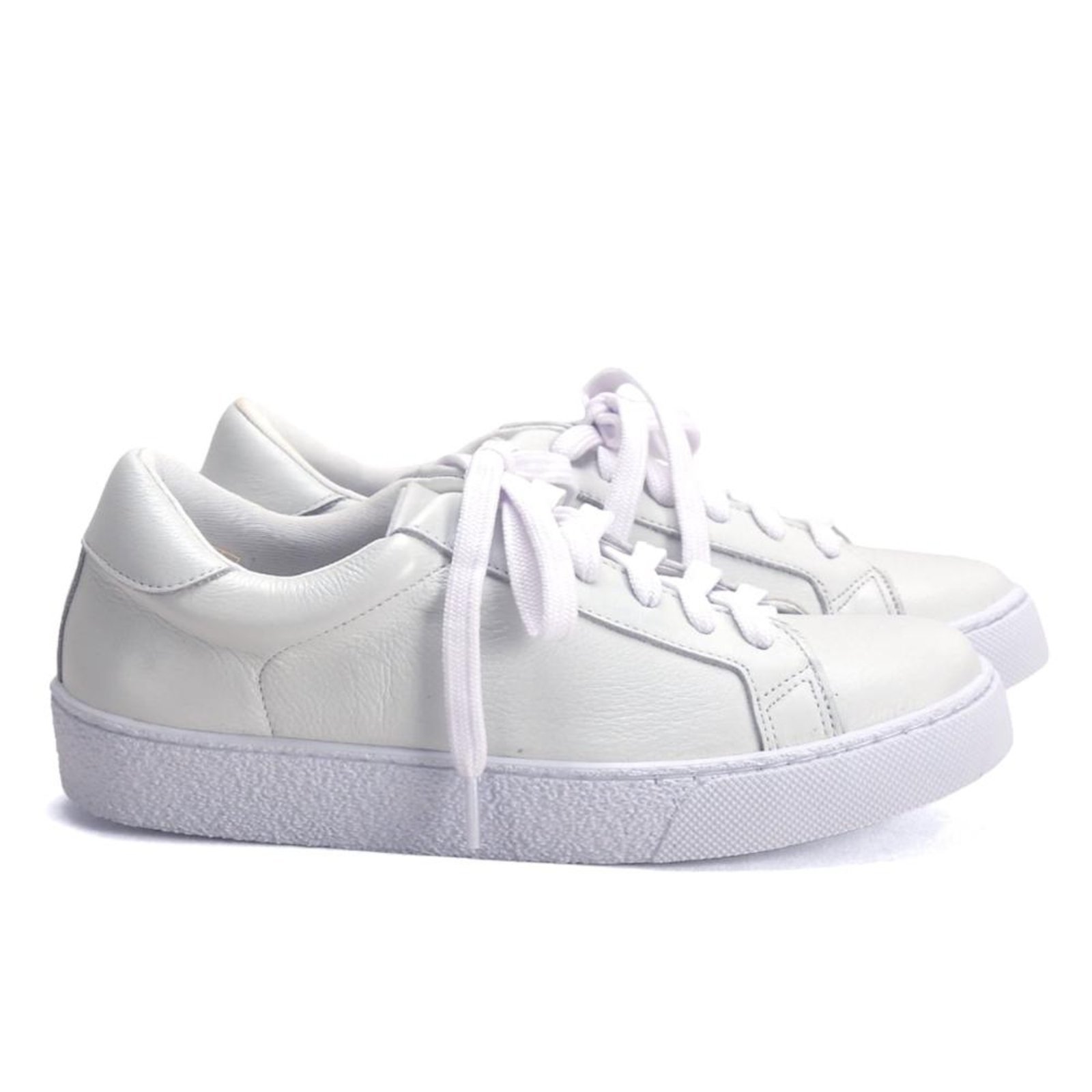 Tênis de Couro Feminino Estilo Clássico Ana Mello Incolor