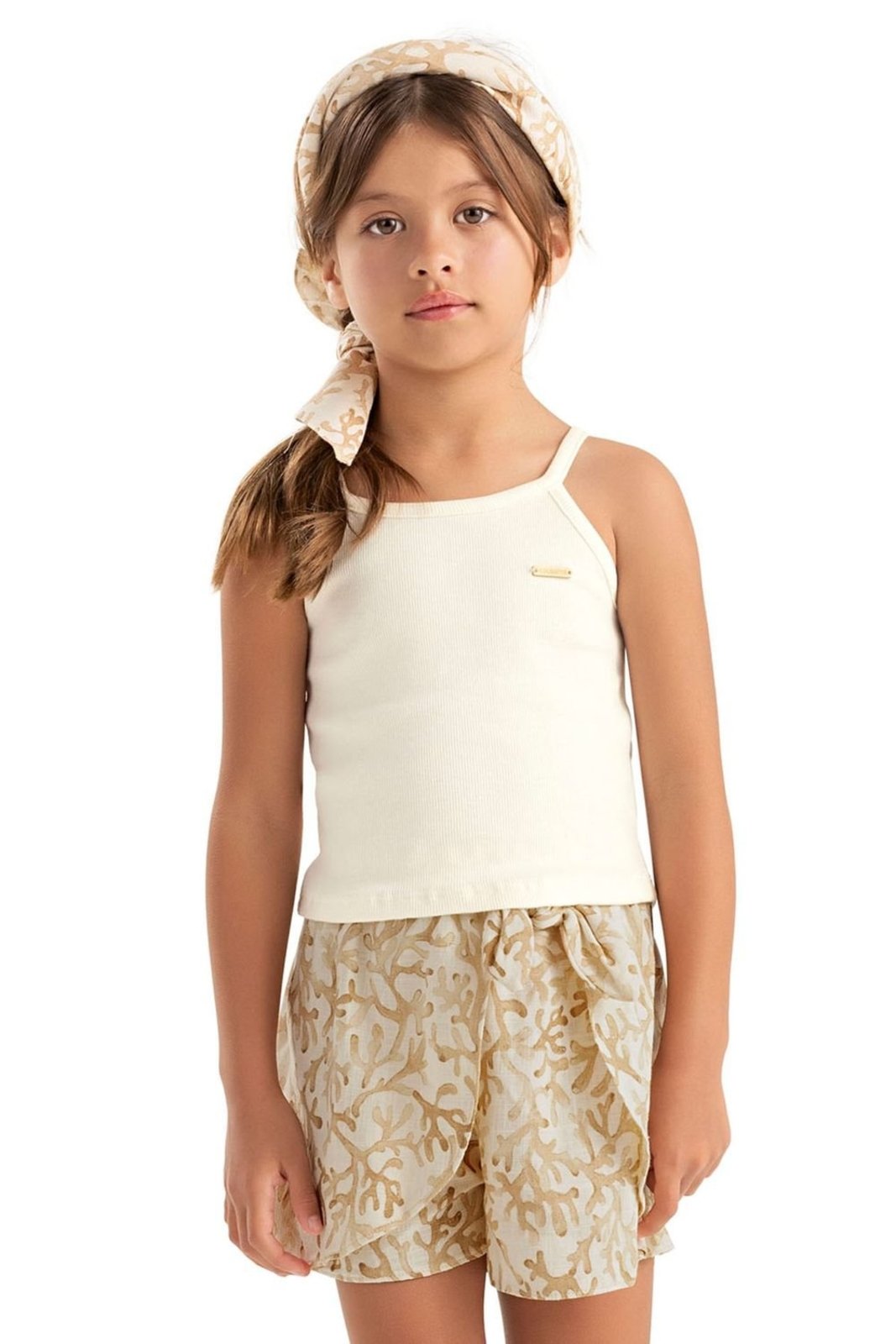 Infantil – Conjunto Menina Estampa Coral Colorittá Bege