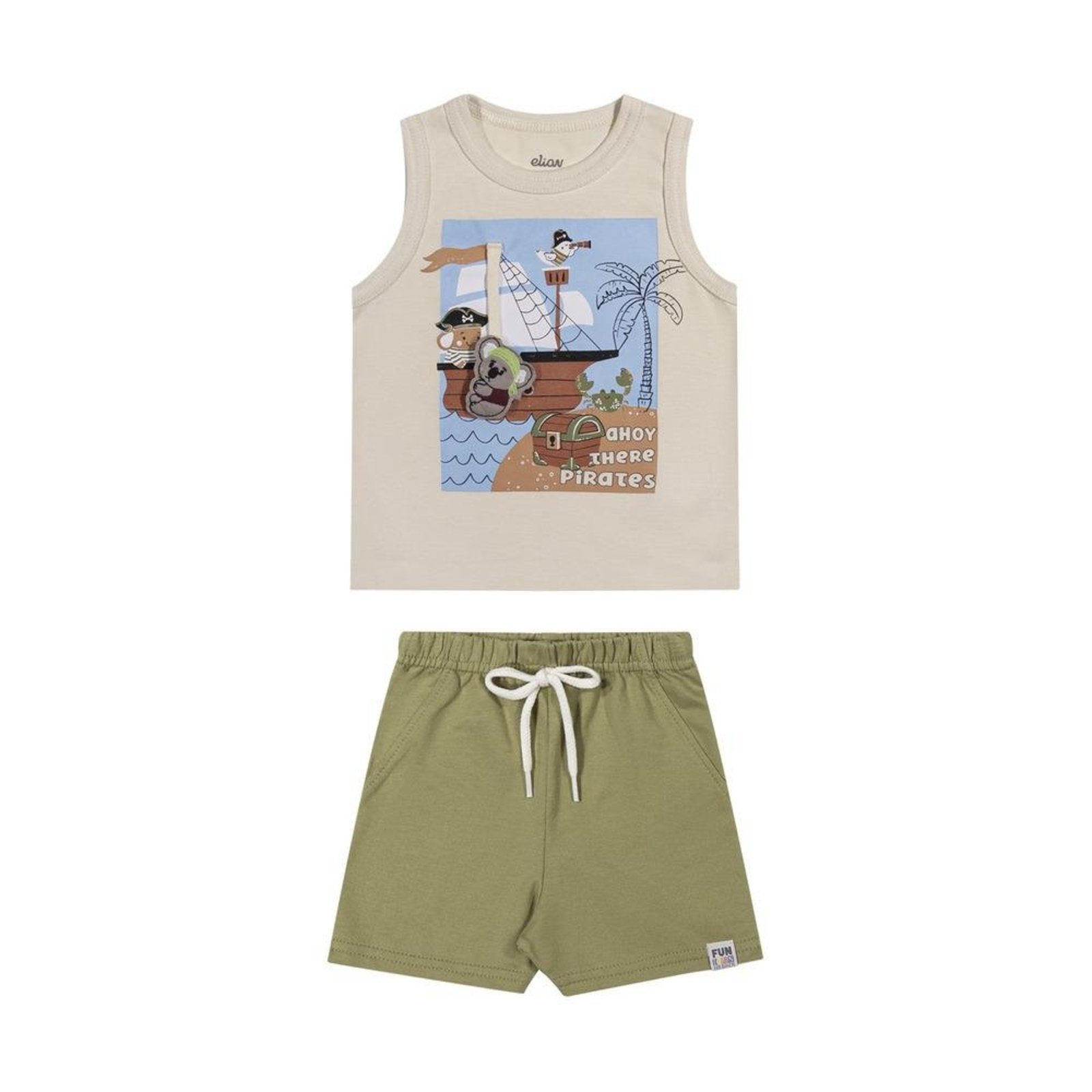 Infantil - Conjunto Regata Menino Estampado Elian 2 Verde