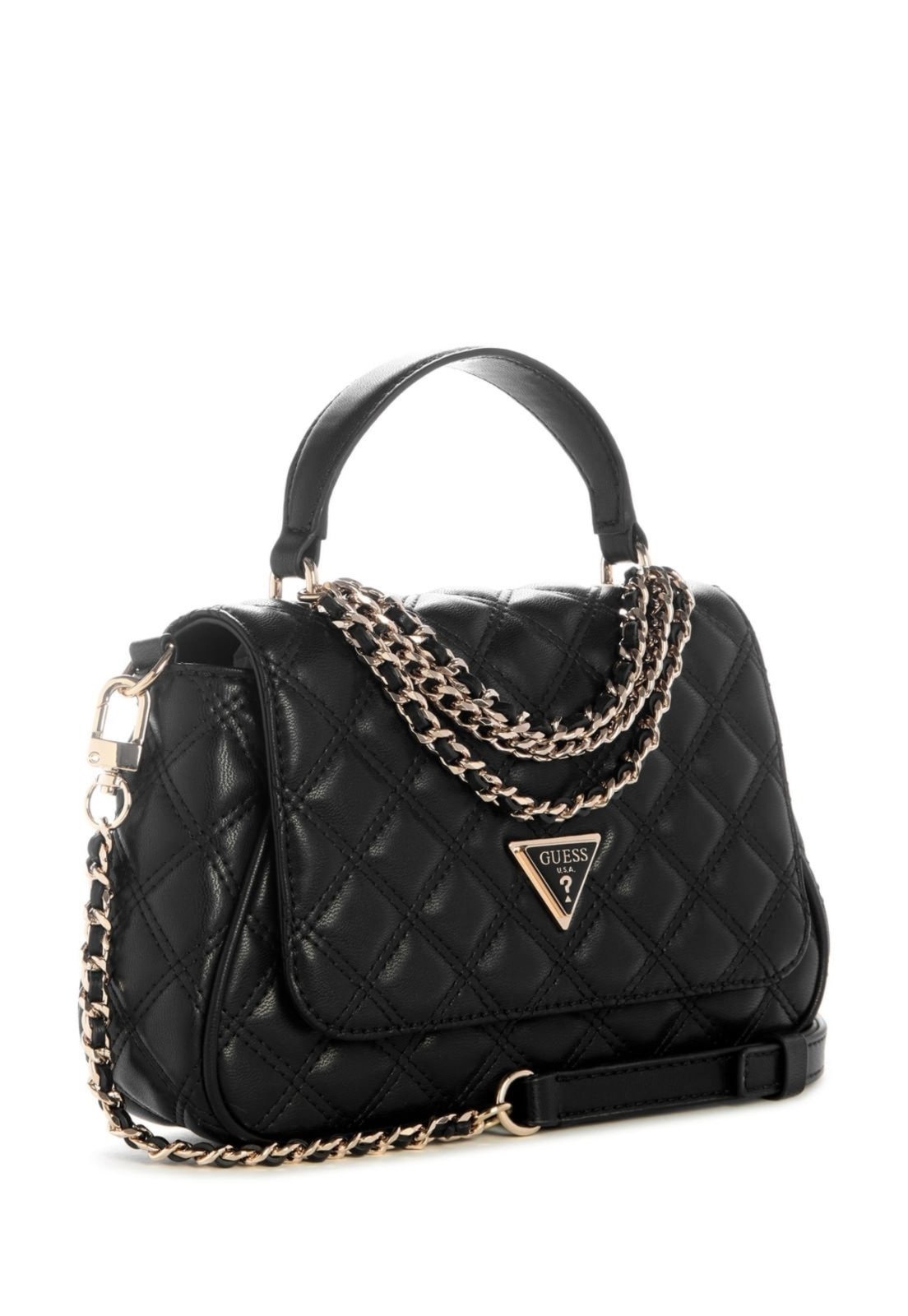 Vista 3 Bolsa Guess Giully Ii Top Handle Flap preto Guess preto