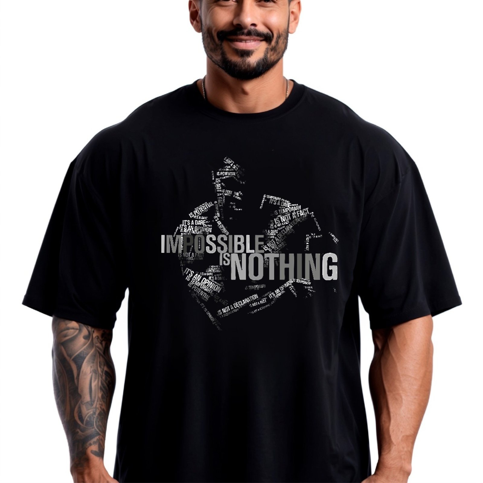 Camiseta Oversized Over Masculina Algodão Academia Preto