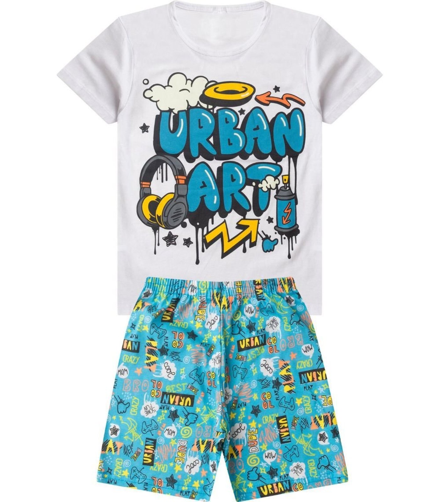 Pijama Menino Brilha No Escuro Kappes Branco