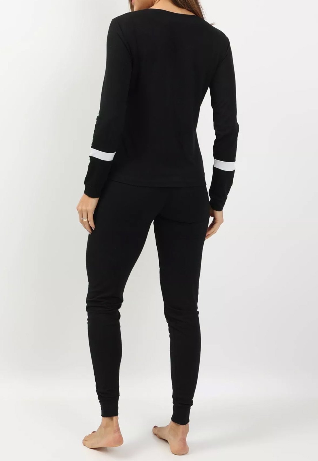 Vista 3 Pijama Maria Paes e branco/preto Maria Paes branco/preto