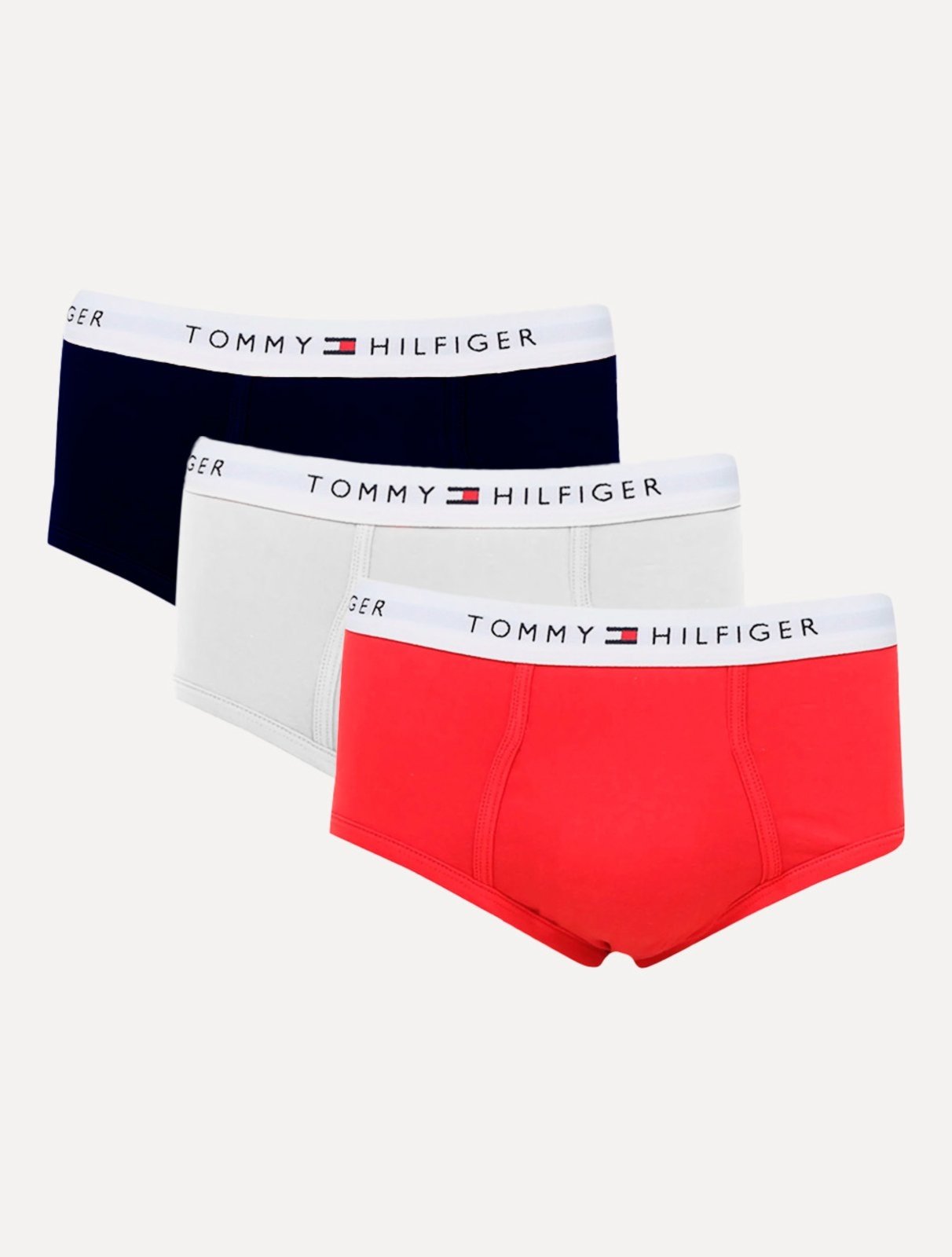 Vista 2 Cueca Tommy Hilfiger Cotton Stretch Brief Vermelha/Marinho/Branca Pack 3UN azul marinho/branco/vermelho Tommy Hilfiger azul marinho/branco/vermelho