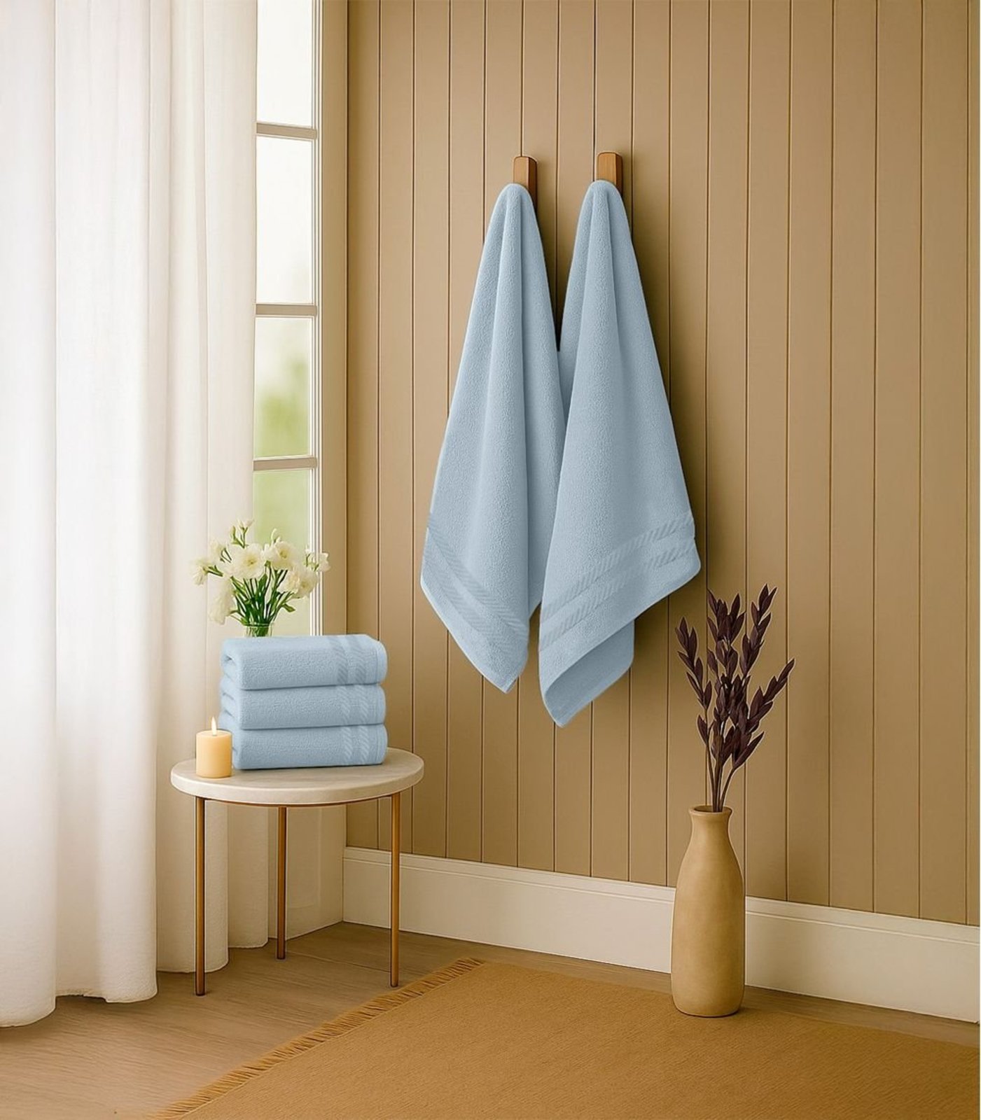 Kit 2 Toalhas De Banho De Algodão Rovitex Home Azul