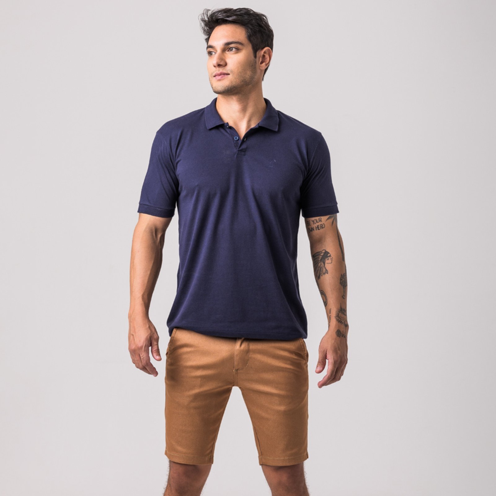Bermuda skinny básica de sarja Zune Caramelo