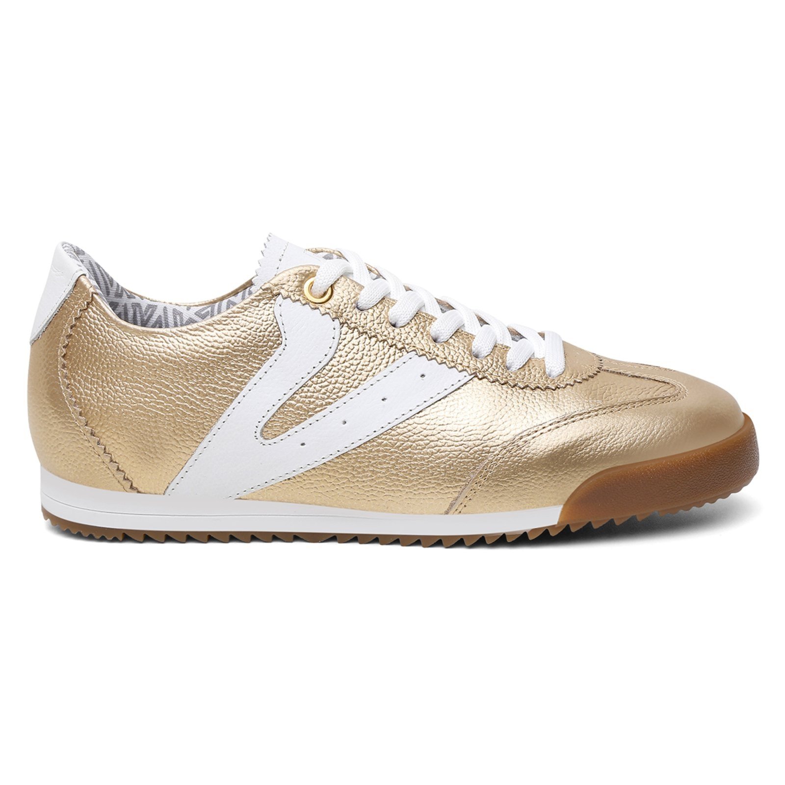 Vista 3 Kit 2 Tênis Feminino Vittal Couro Legítimo Naomi Casual Clássico Retrô OffWhite e Dourado USE VITTAL branco/dourado offwhite USE VITTAL branco/dourado offwhite