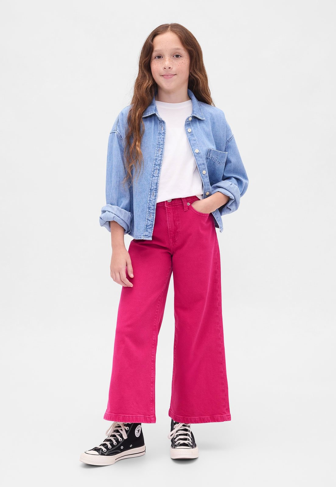 Vista 3 Infantil - Calça Jeans GAP Reta rosa GAP rosa