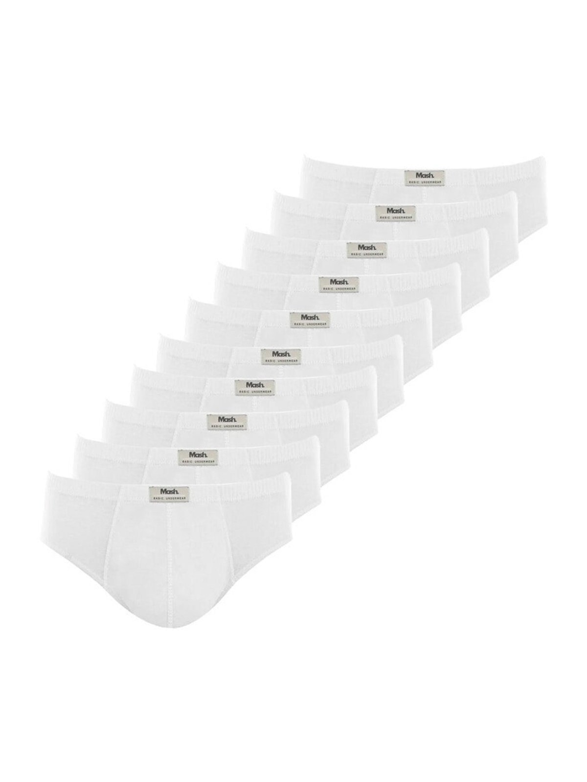 Kit com 10 Cuecas Slip Mash 074.58 Branco