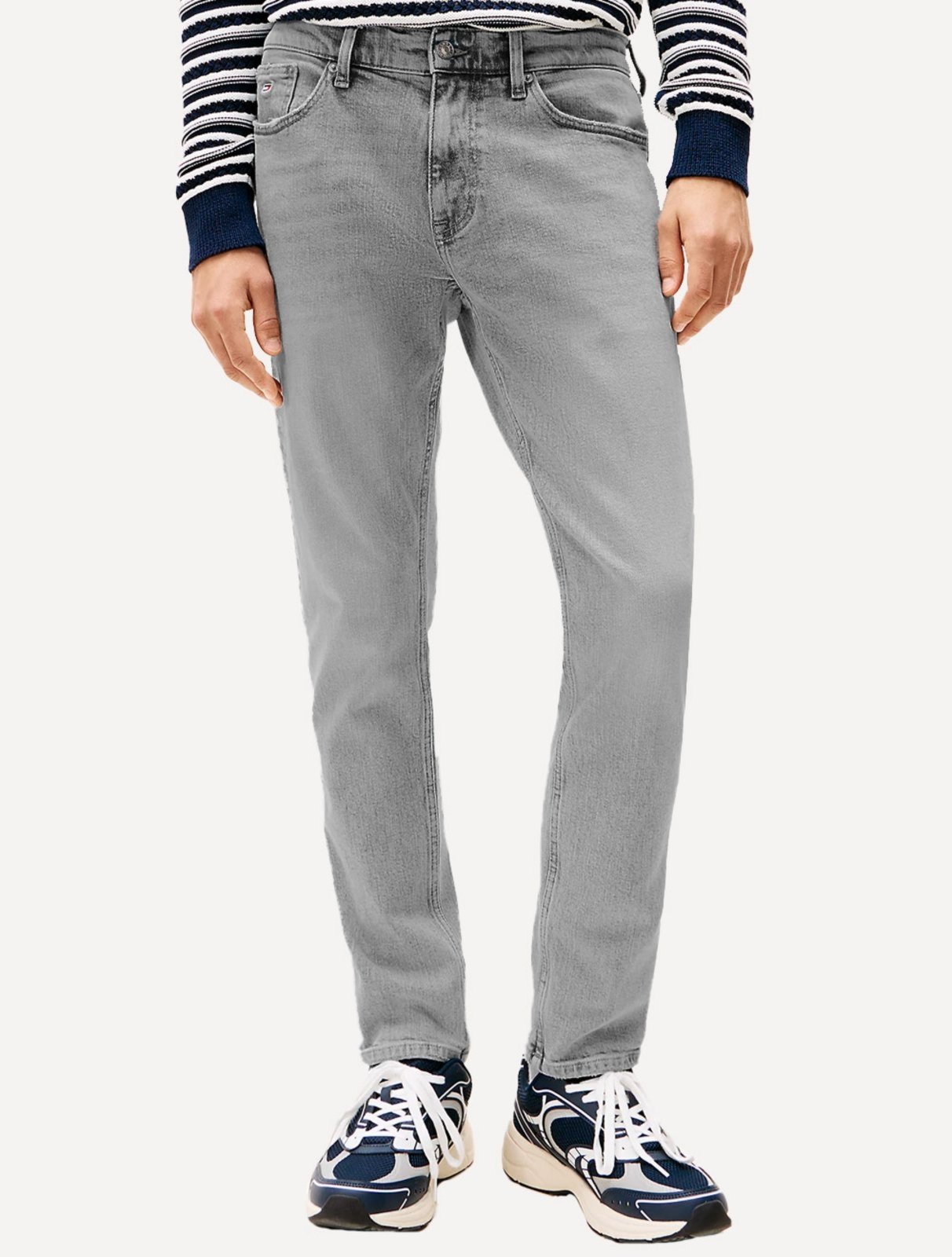 Calça Tommy Jeans Masculina Slim Austim Stone Cinza Escuro