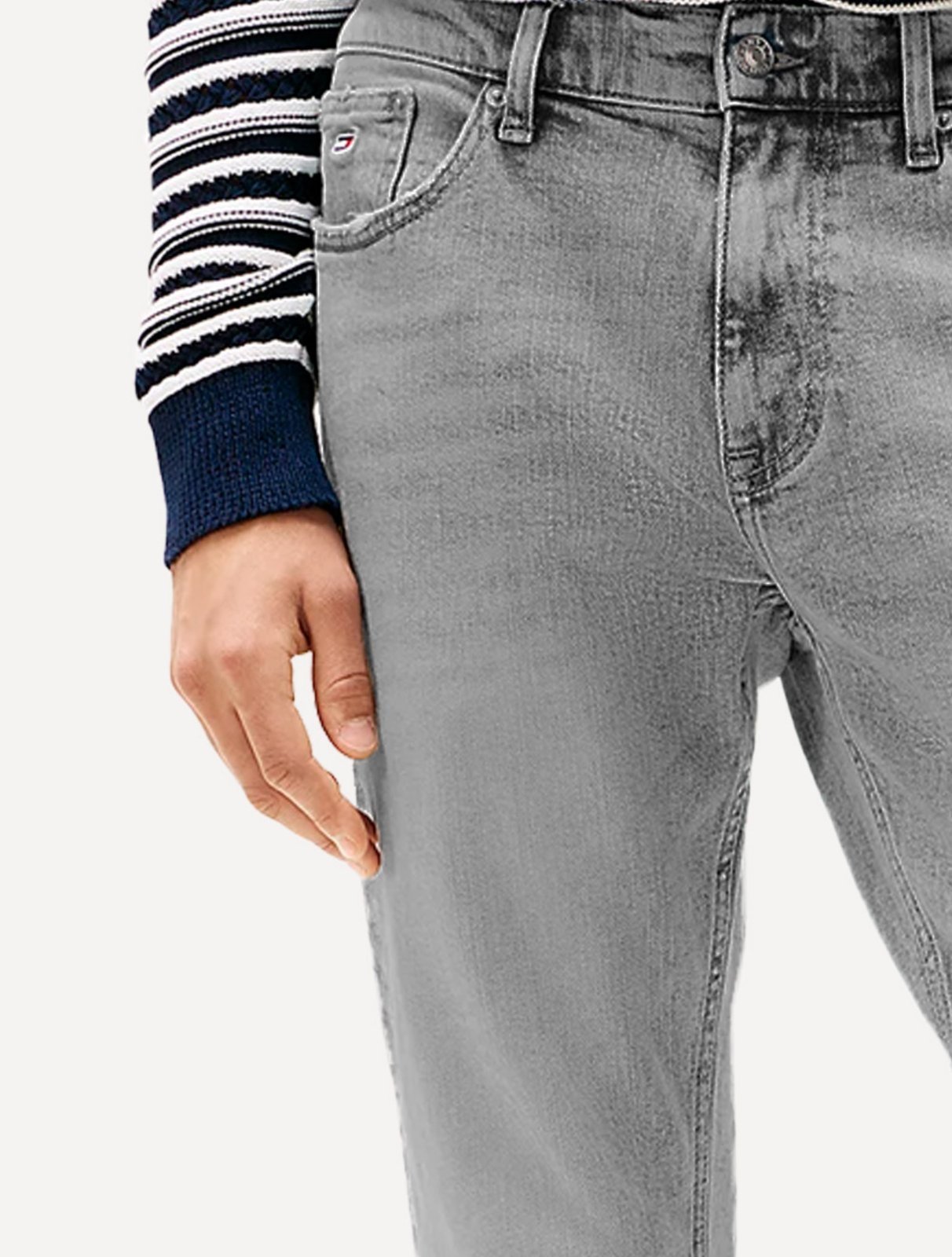 Vista 3 Calça Tommy Jeans Masculina Slim Austim Stone Escuro cinza Tommy Jeans cinza