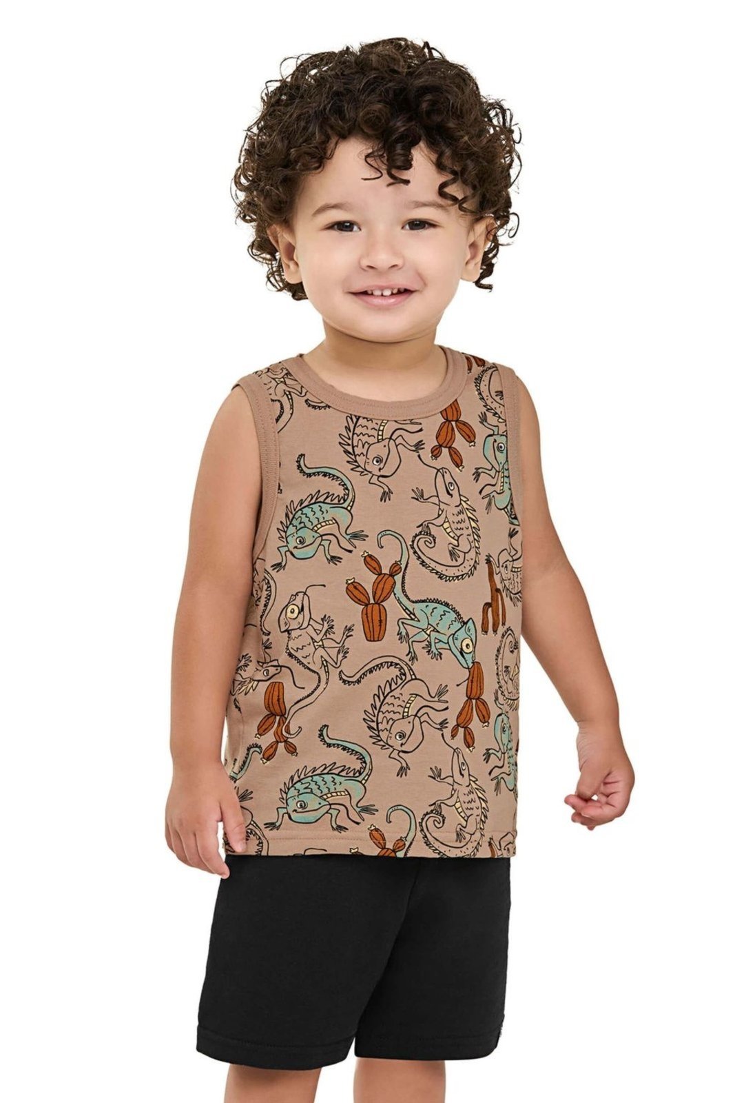 Vista 2 Infantil - Conjunto Curto Menino Camaleões Elian verde Elian verde