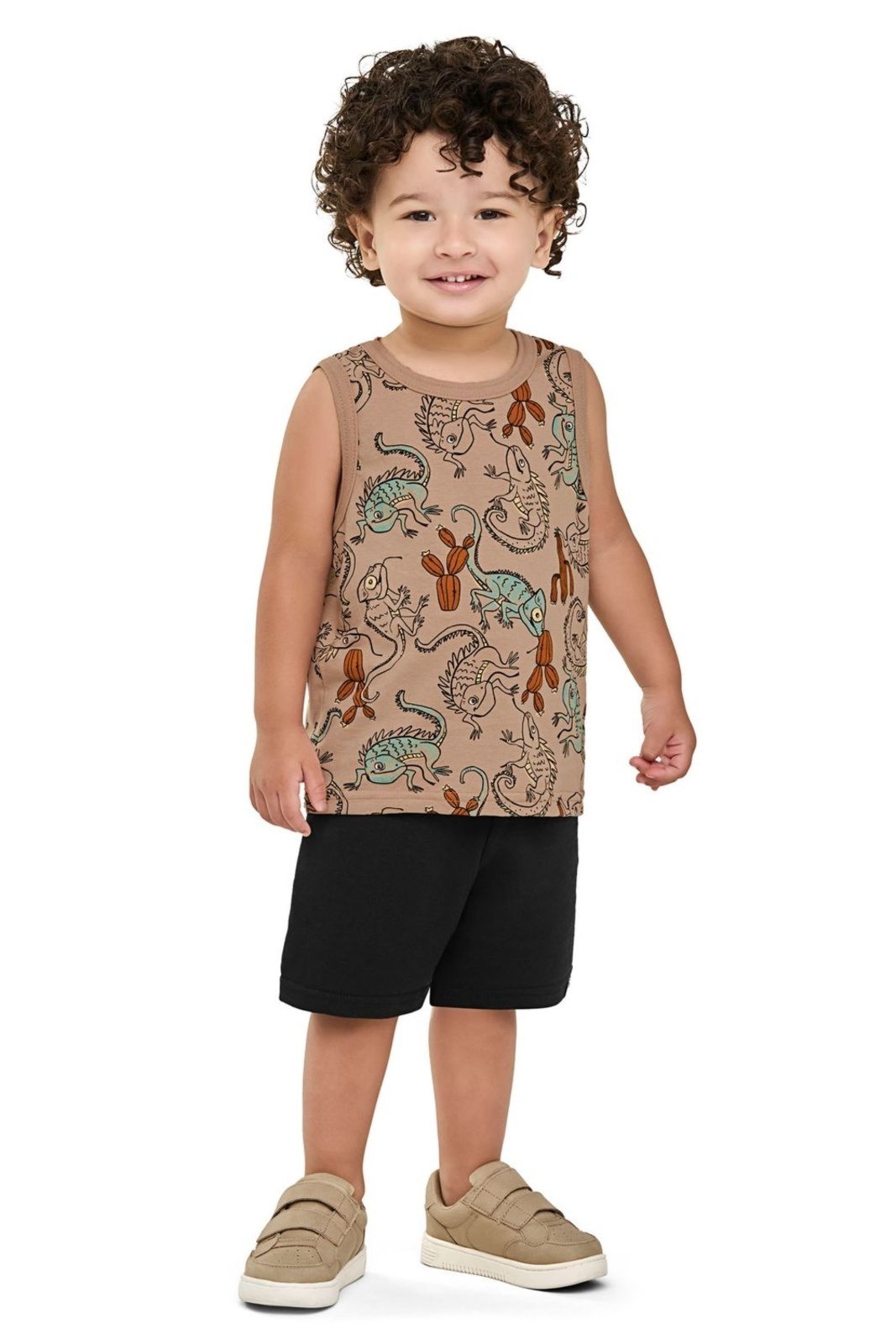 Vista 3 Infantil - Conjunto Curto Menino Camaleões Elian verde Elian verde
