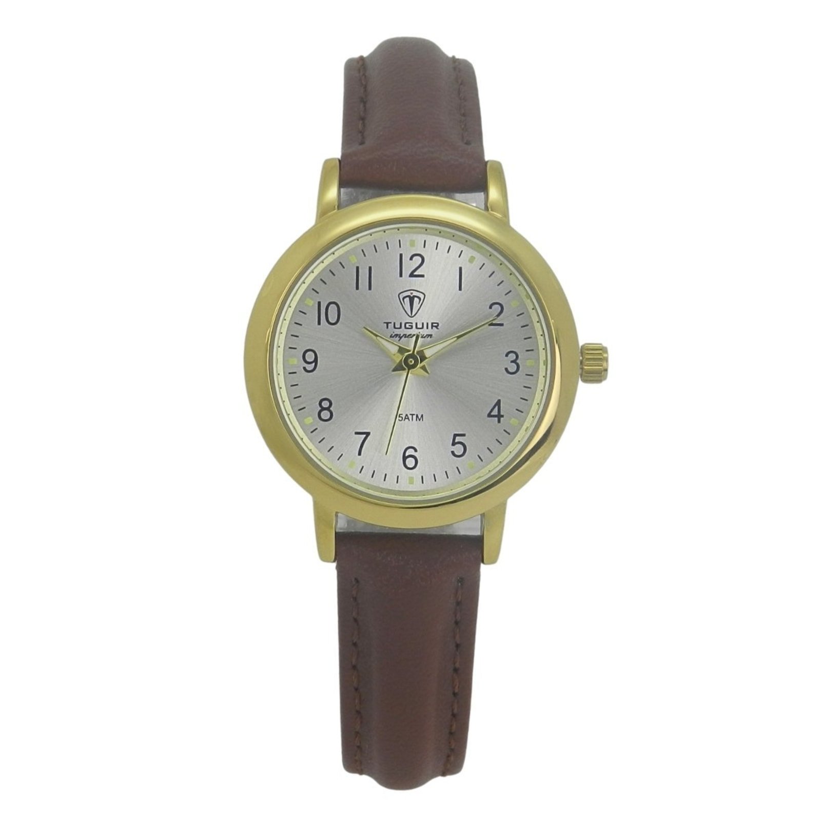 Relógio Unissex Tuguir Analógico Imperium TG30505 Dourado e Prata e Marrom