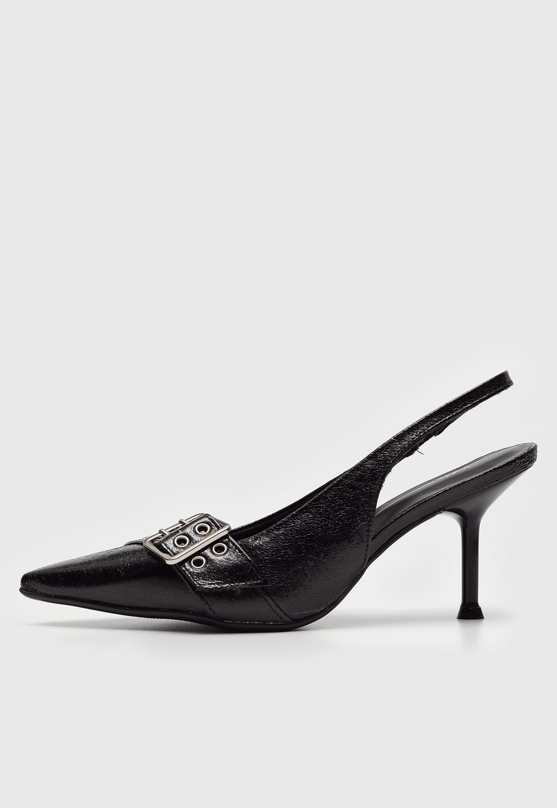 Scarpin Slingback Dafiti Shoes Fivelas Preto