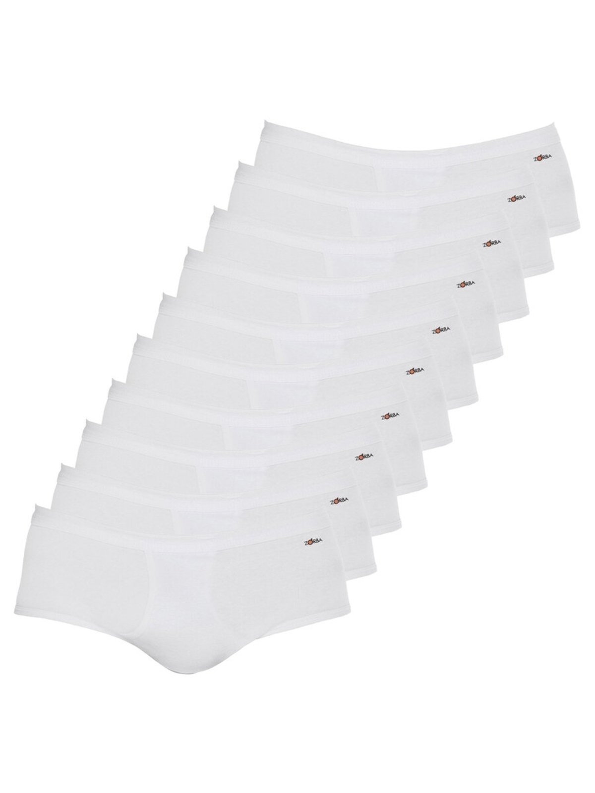 Kit com 10 Cuecas Slip Zorba com Abertura 201 Branco