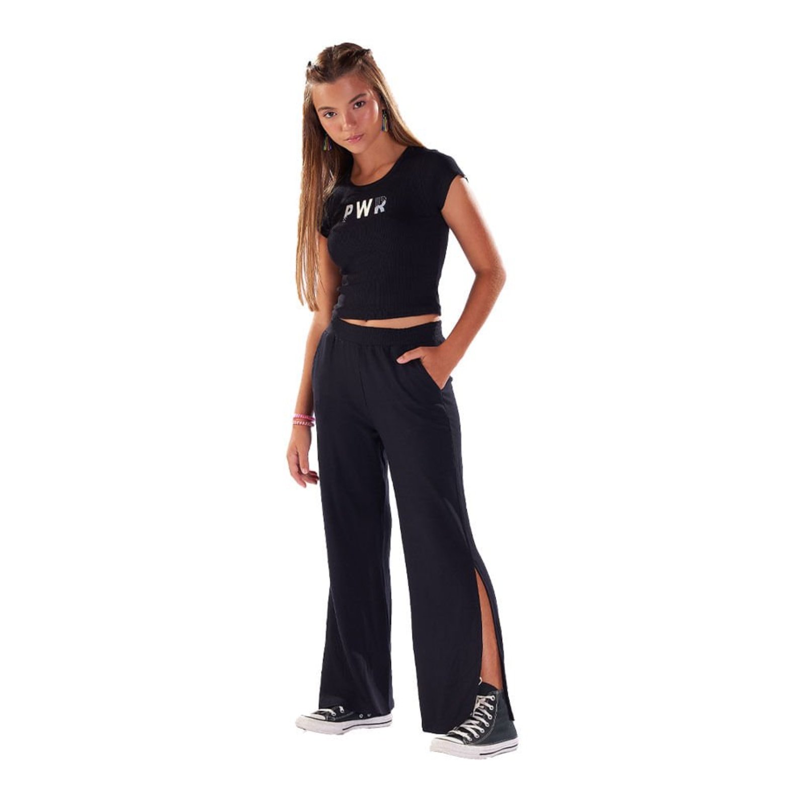 Infantil - Conjunto Juvenil Menina - Preto - 48934-51