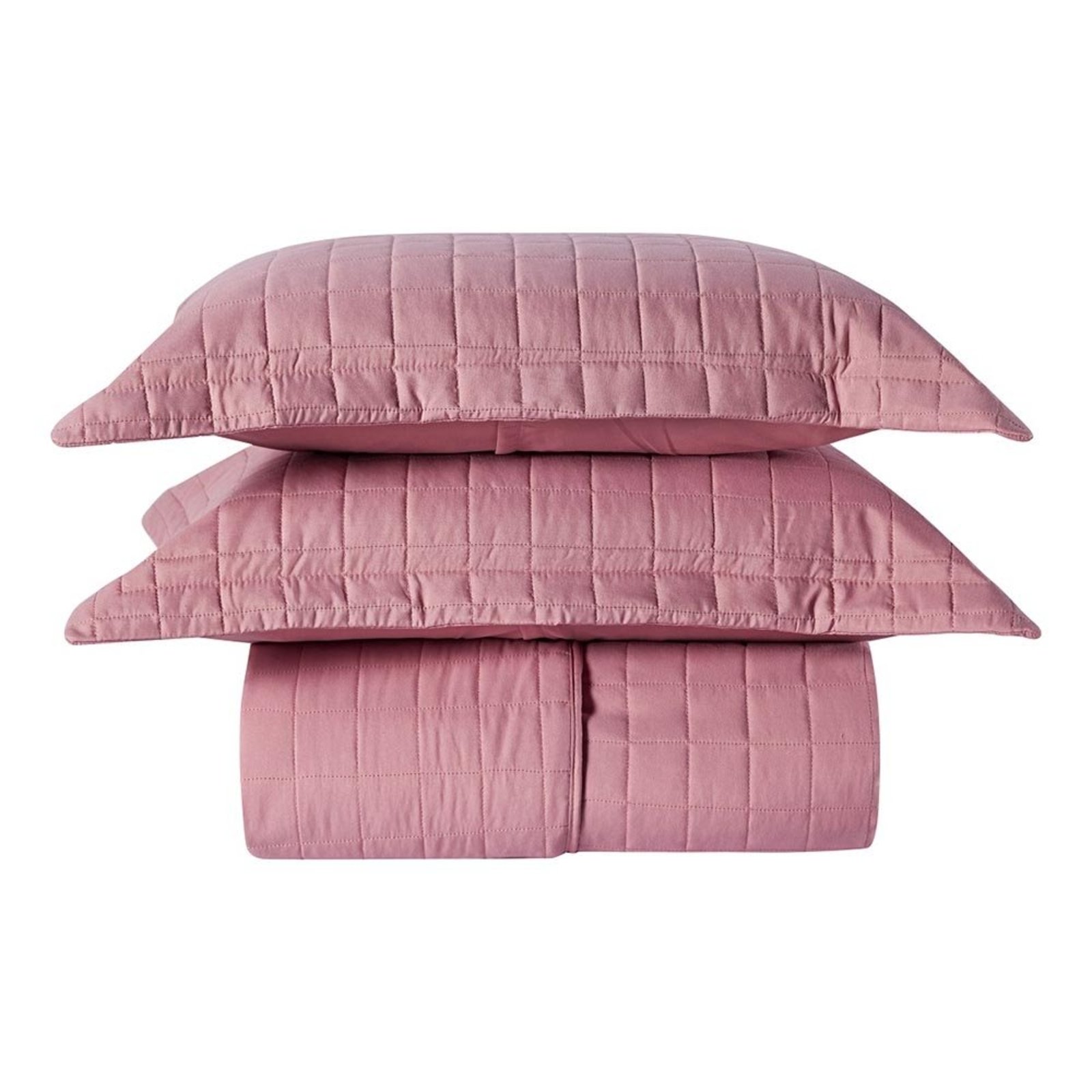Kit Cobre Leito Milano Queen Micropercal 300 Fios Matelado Colcha 3 Peças Rosê