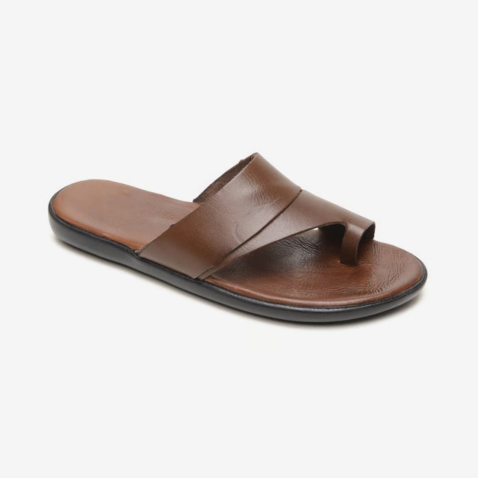 Chinelo Masculino Sandalia Havelock Couro Legitimo Macio Top Tabaco