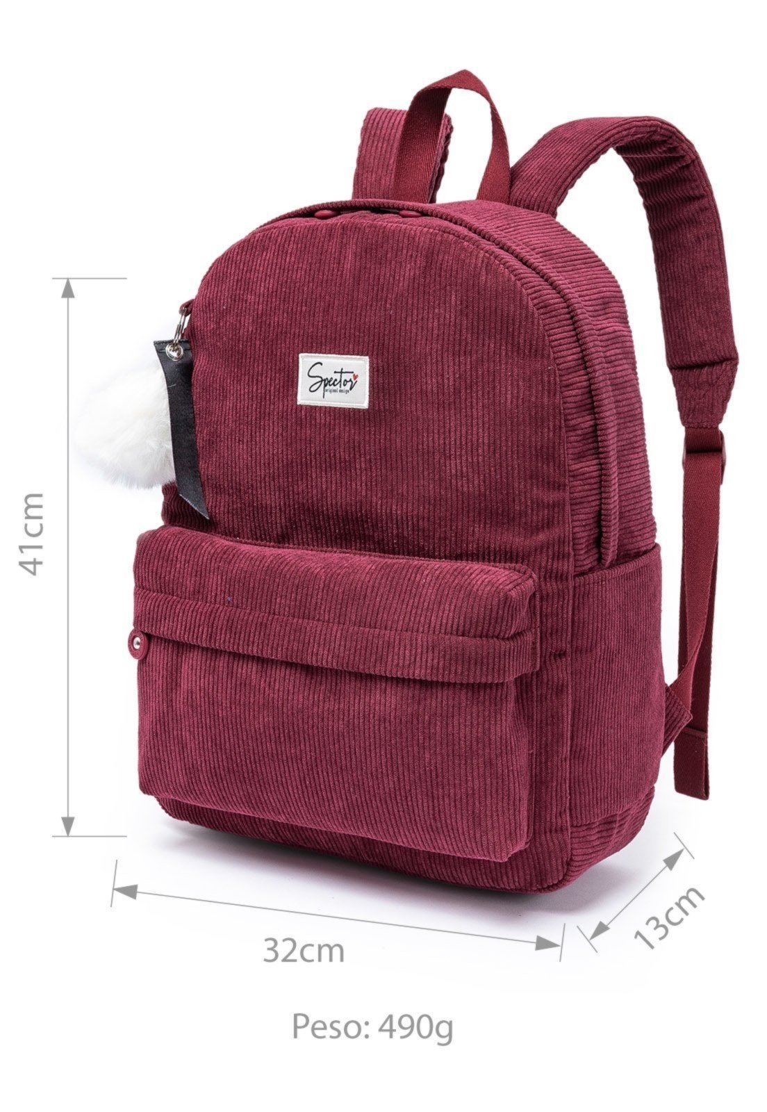 Vista 3 Infantil - Mochila Bolsa Feminina Escolar Reforçada Spector vermelho Spector vermelho